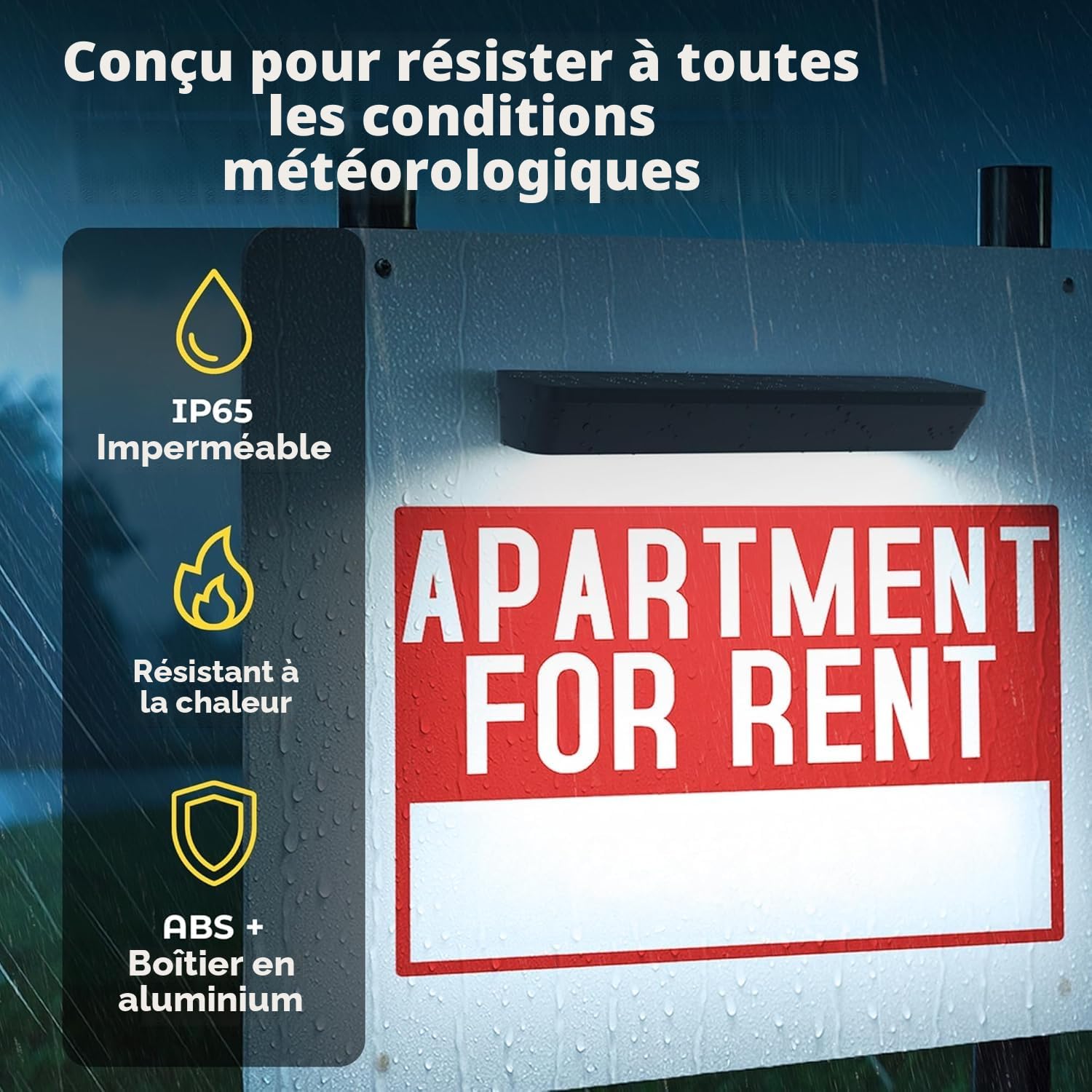 Brighticonic Lot de 2 lampes solaires étanchéité IP65, marche/arrêt automatique, lumiyre extérieure pour entreprise et location