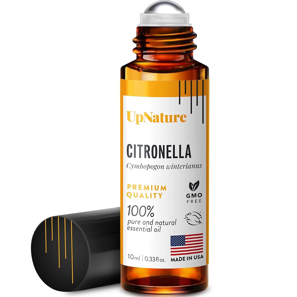 UpNature Citronella Oil Roll On - 100% Natural Citronella Essential Oil for Skin - Camping Essentials