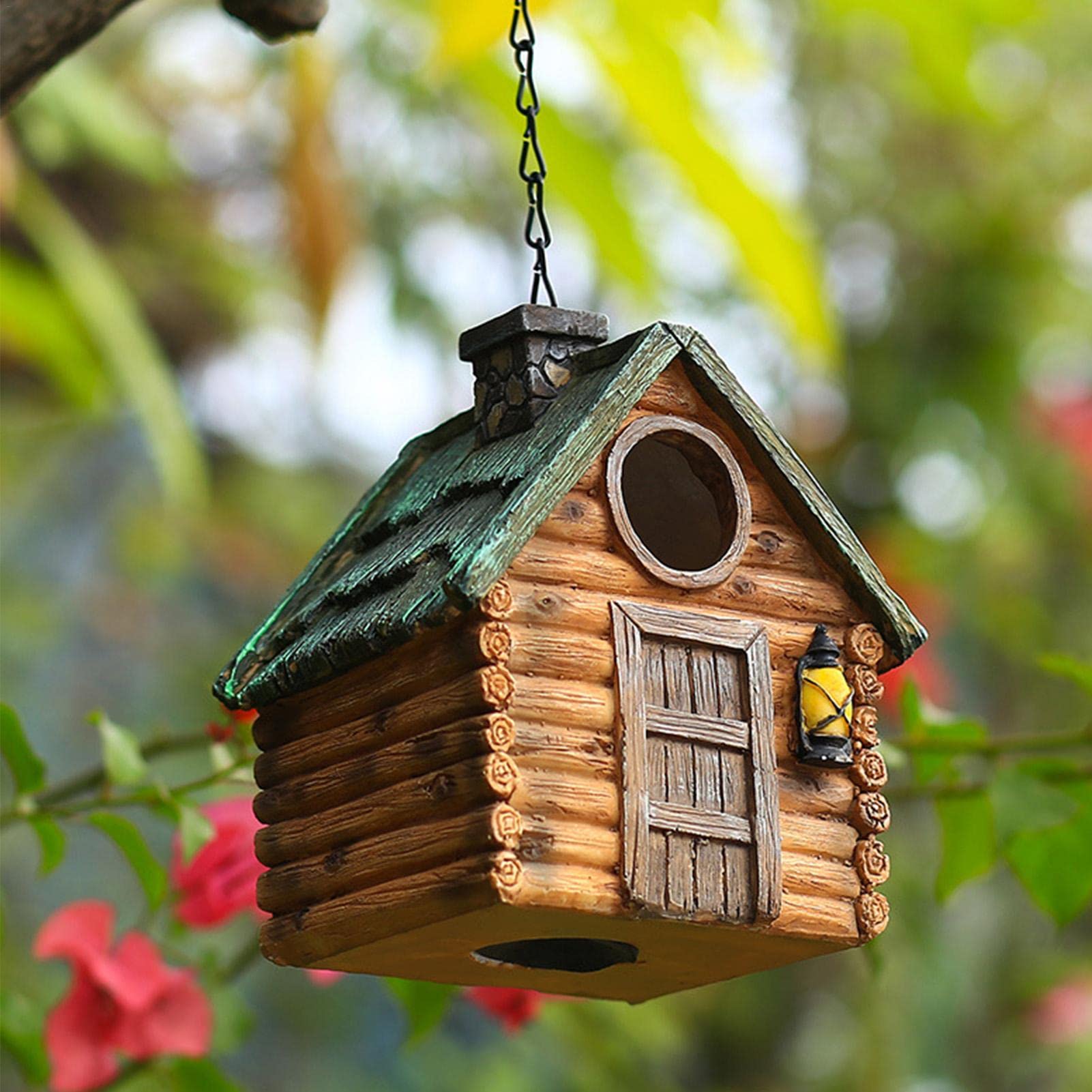 Casetta Per Uccelli In Resina Fatta A Mano – Decorazione Da Appendere Per Giardino E Balcone, Rifugio Per Colibrì, Cardinali E Fringuelli