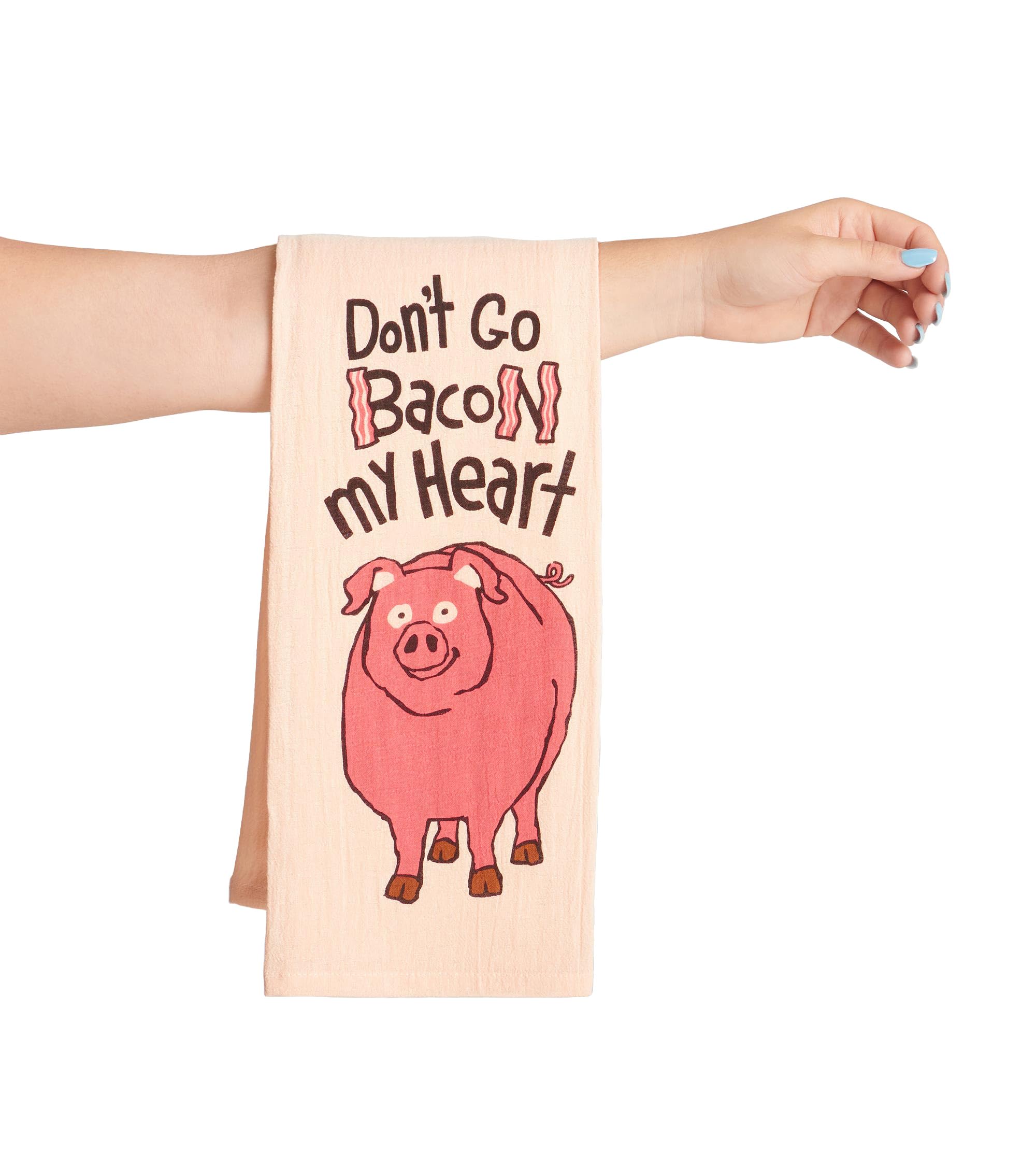 Little Blue House Boys Don’t Go Bacon My Heart Kitchen Hand/Dish Towels, One Size