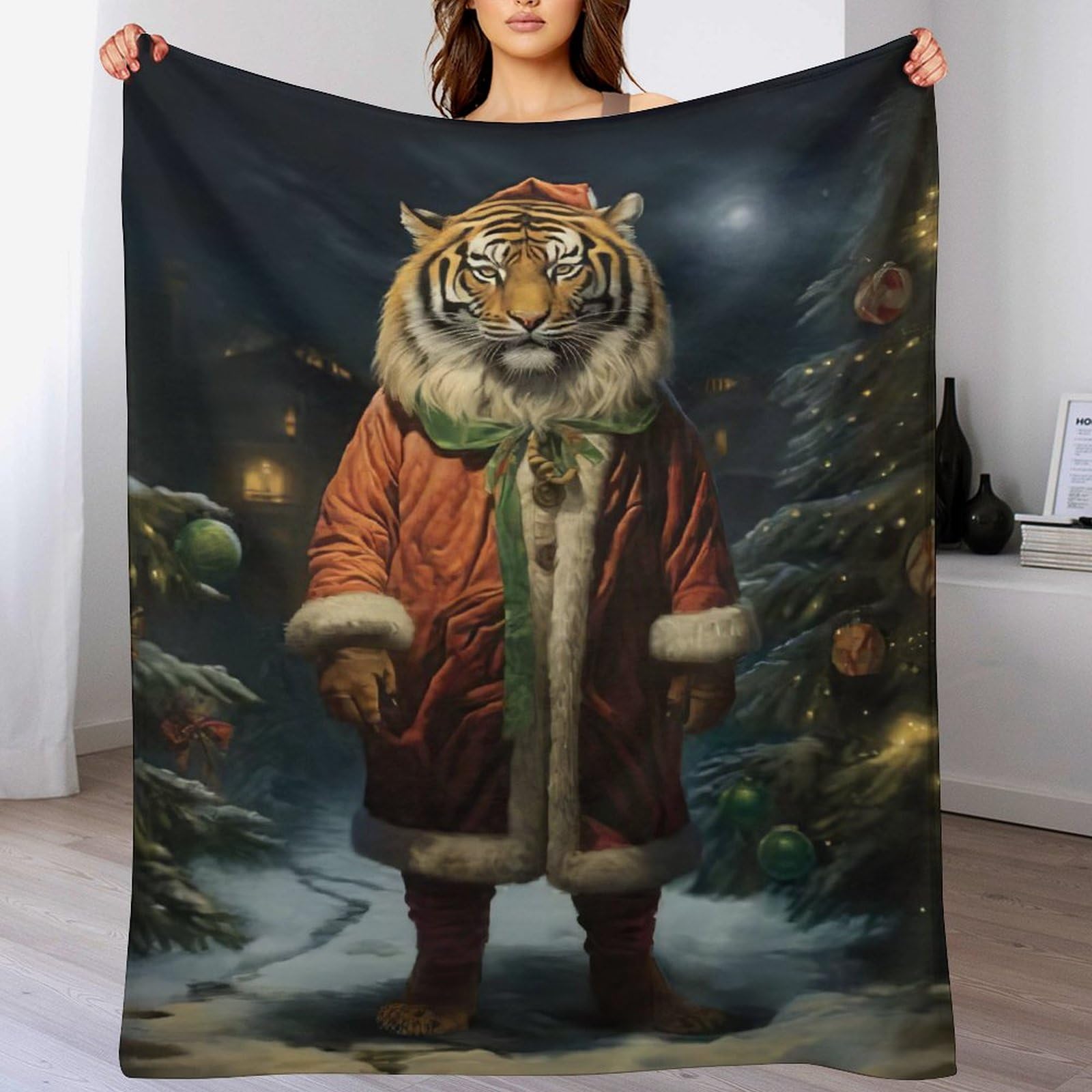 Couverture tigre en flanelle douce pour siester au salon et équiper une chambre d'enfant