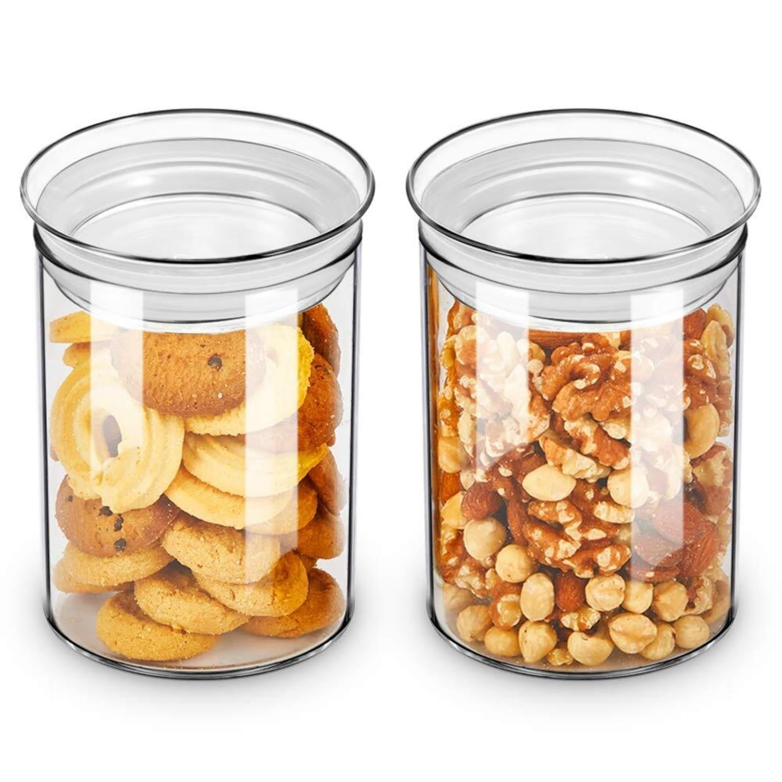 AMULONG Sweet Jars Apothecary Set Of 2 Glass Jars Food Storage Canisters Sealed Can For Home Use Jars for Crafting(300ml)