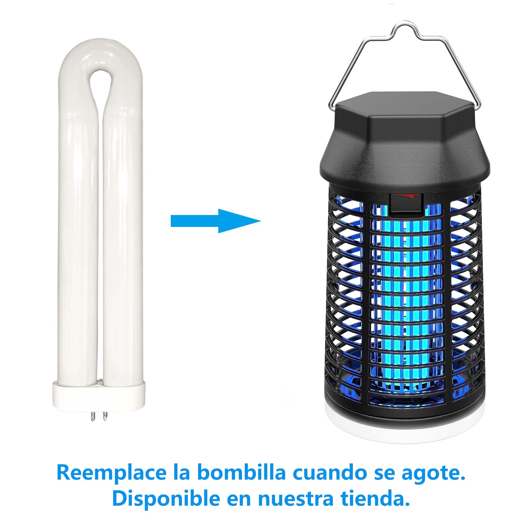 Loowoko Lampara Antimosquitos Electrico, 4200V Mata Mosquitos Electrico con Luz LED, Lampara Antimosquitos Exterior Interior