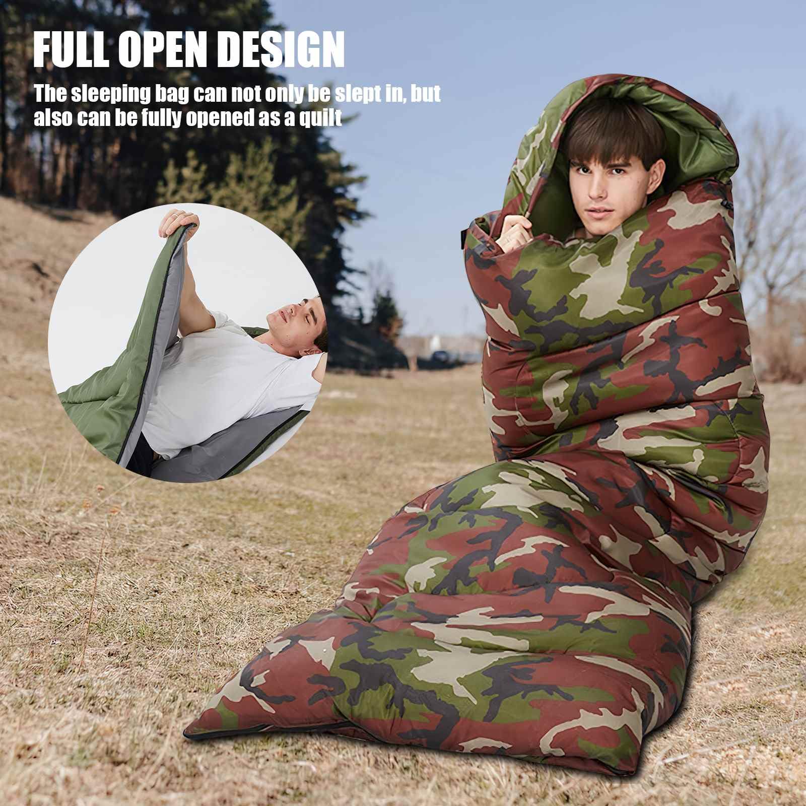 180 x 75 cm, bequemer Schlafsack, Schlafsäcke für Erwachsene, Winterschlafsäcke, Camping-Schlafsäcke für kaltes und warmes Wetter, alle Jahreszeiten (blau) Sport & Freizeit