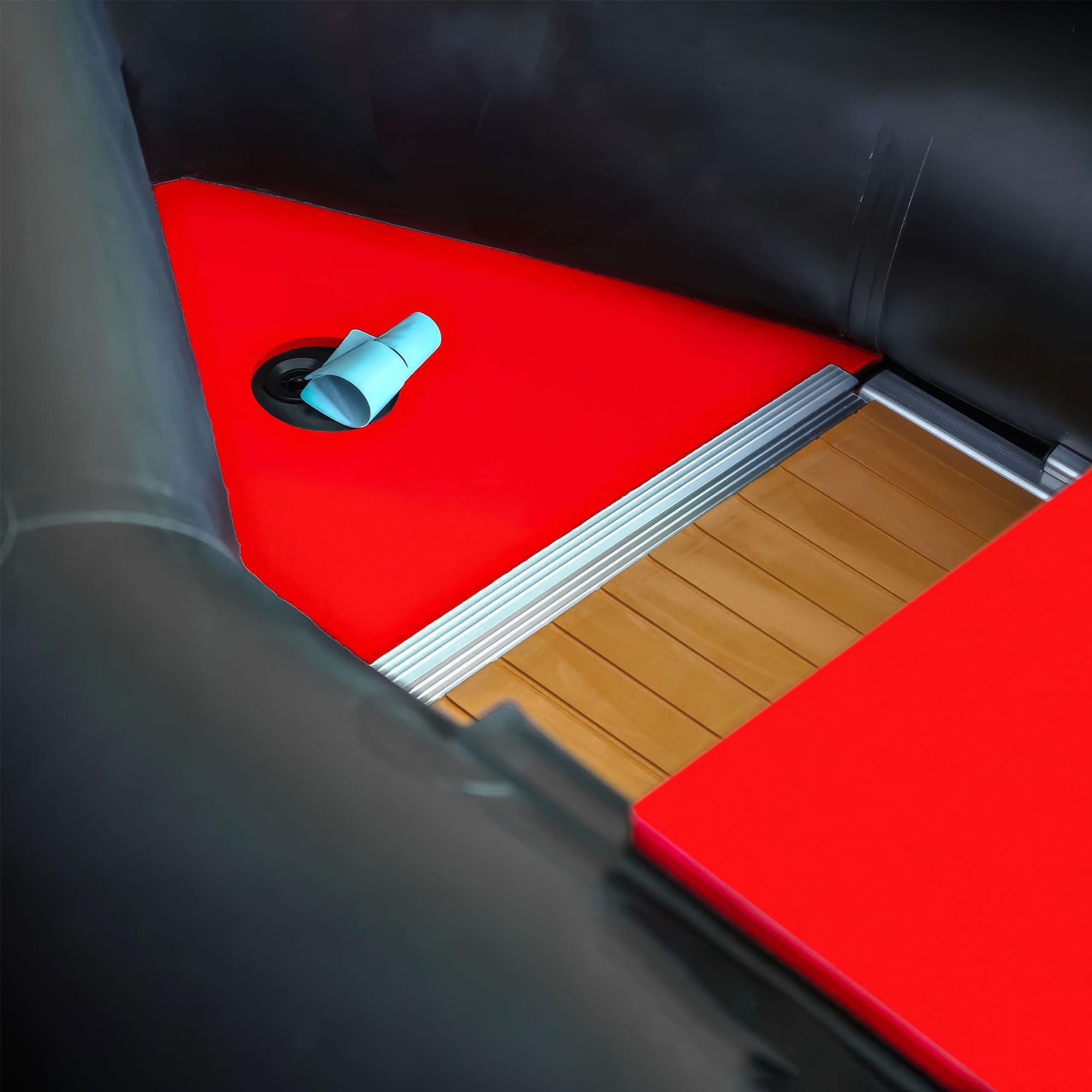 Boudech Turner 420 - Gommone Tender Gonfiabile 4,2m per 5+1 Persone con Remi e Accessori 4 Camere d’aria Fondo in Legno Sintetico Nero