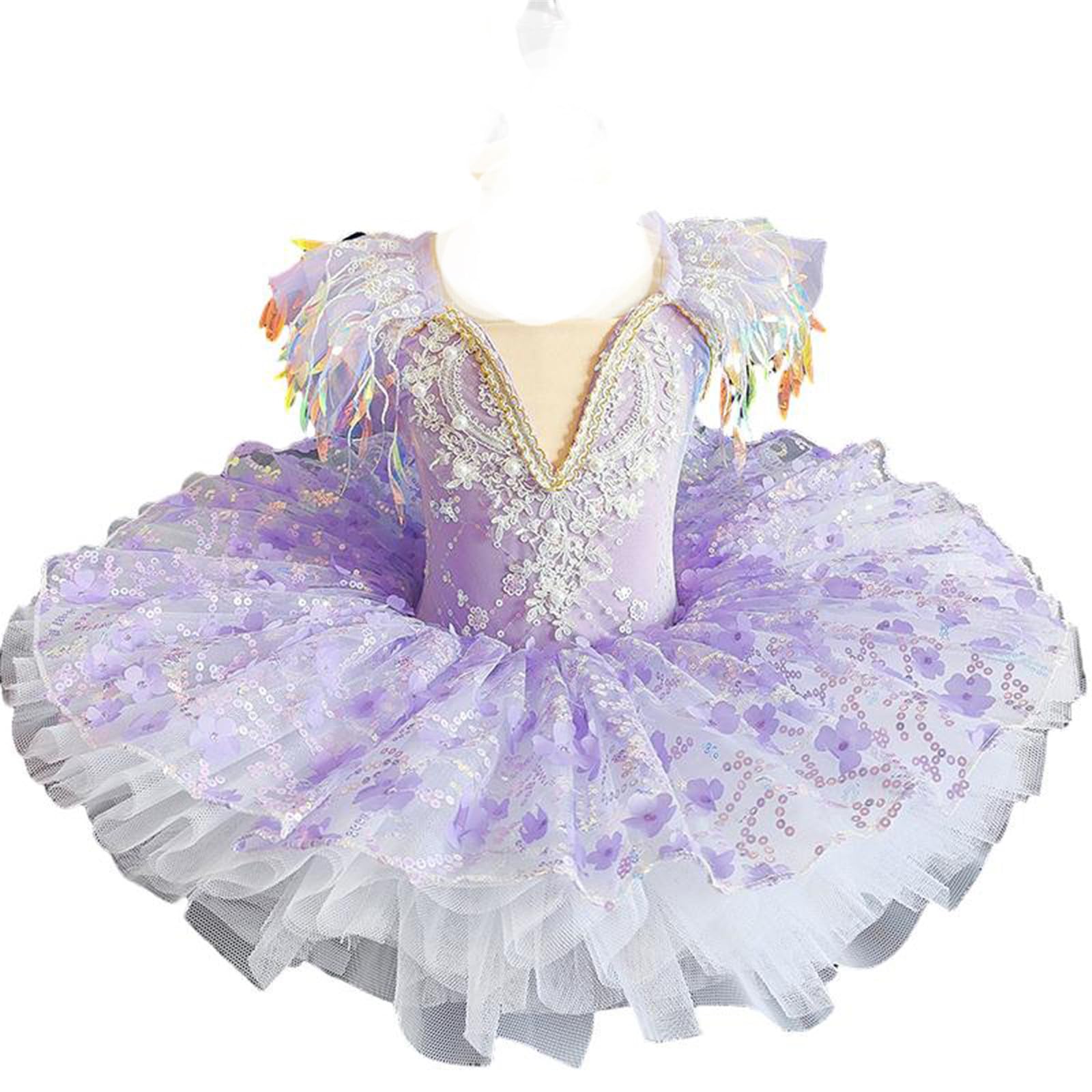 Robe de ballet tutu pour fille en tulle pailleté idéal pour les entraînements et la danse