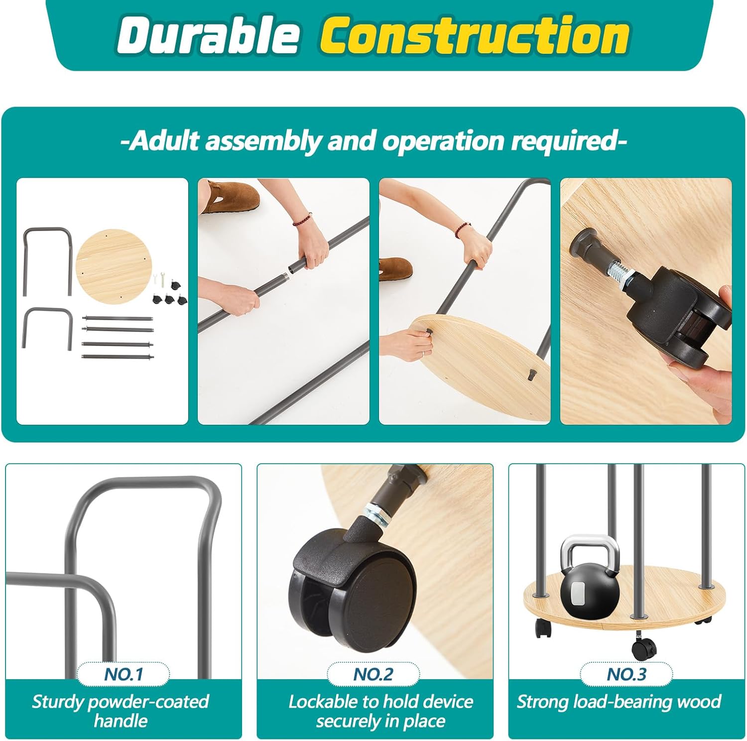 Mobile Cushion Cart Storage Trolley Classroom Desk Cart with Heavy Duty Rolling and Locking Casters for Toddler Preschool Classroom Rest Mat Trolley Cushions