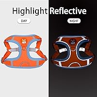 Vista 4 de Patas Lague Arnés para perro sin tirones con correa, arnés reflectante ajustable para perros medianos, arnés para mascotas con chaleco acolchado