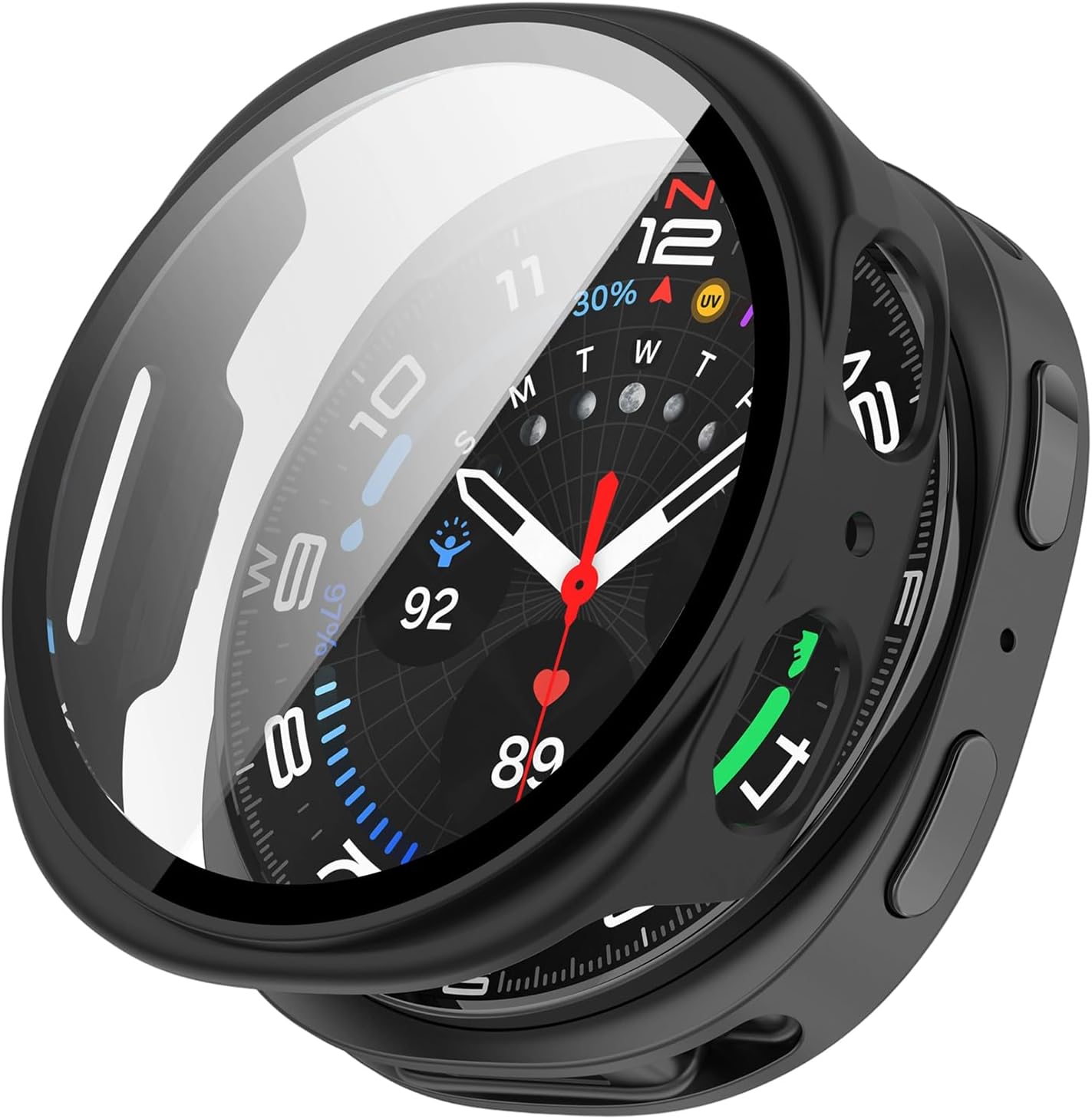 TENOC Watch Case Compatible with Samsung Galaxy Watch 8 Ultra 47mm, Clear Protective Cover Built-in Tempered Glass Screen Protector for Women Men