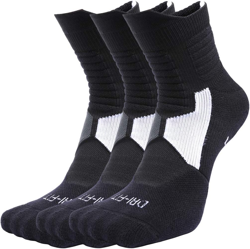 Womens & Mens Athletic Socks Compression Crew Sock Men 3 Pack For Basketball & Running