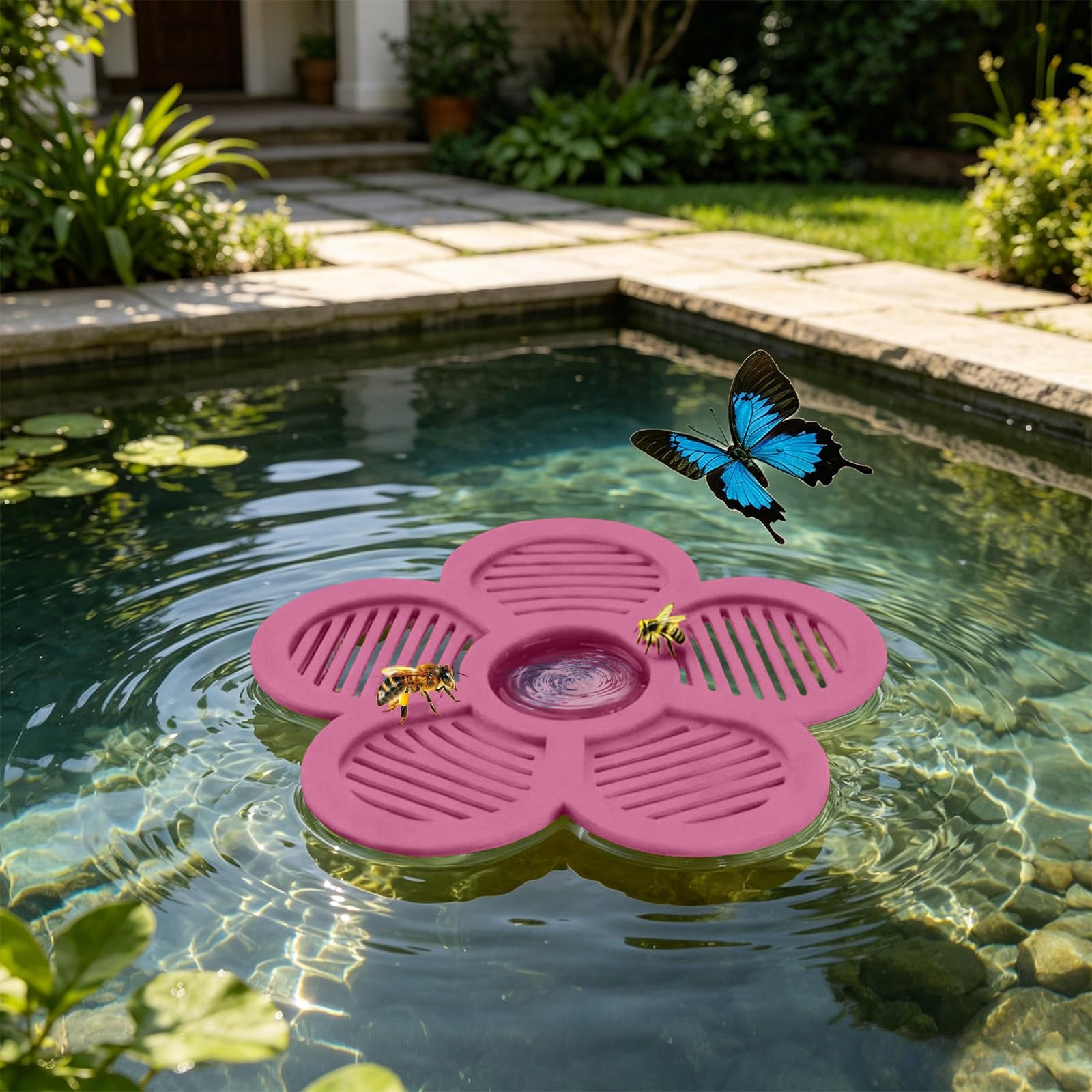 Isola acquatica galleggiante a forma di alveare per apicoltura rosa