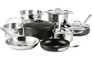 All-Clad 12-Piece Silver and Black Cookware Set