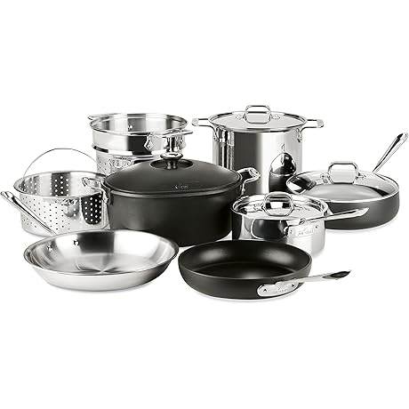 All-Clad 12-Piece Silver and Black Cookware Set