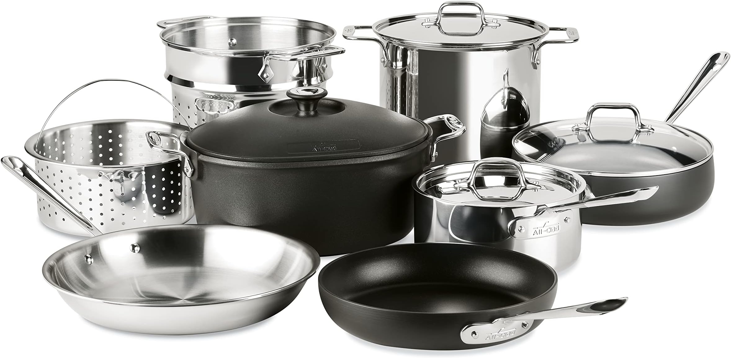 AllClad NS1 Nonstick Cooking Set3Piece, 3Piece Set, Silver Home & Kitchen