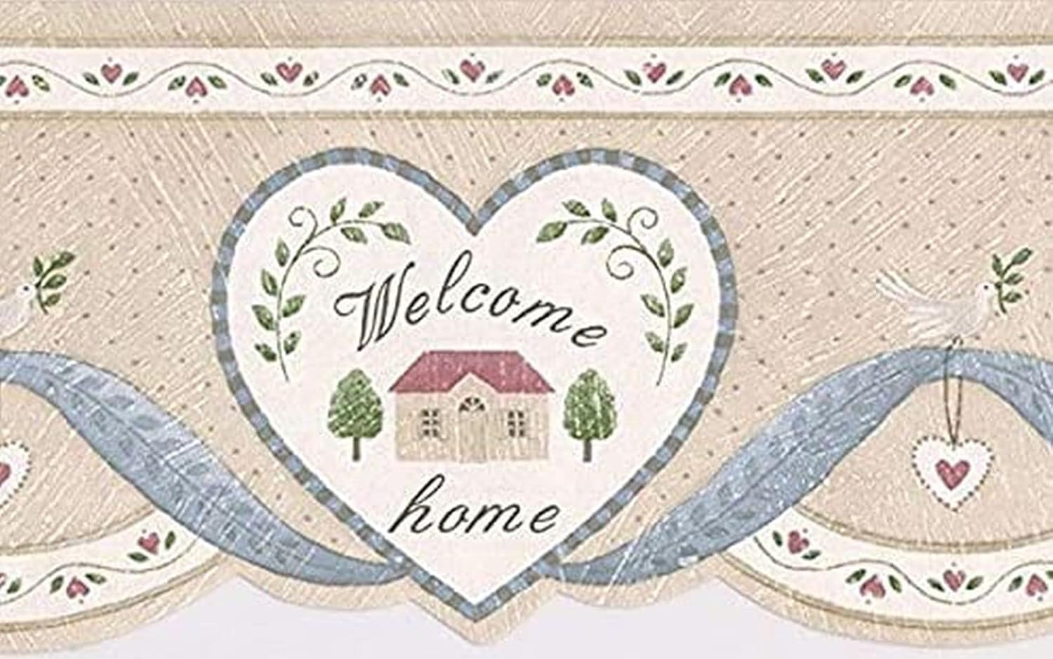 CONCORD WALLCOVERINGS ™ Vintage Faith Floral Wallpaper Border, 5" x 15' for Country Cottage Decor, Prepasted Washable Vinyl, with Inspirational Quotes #BT77706DC