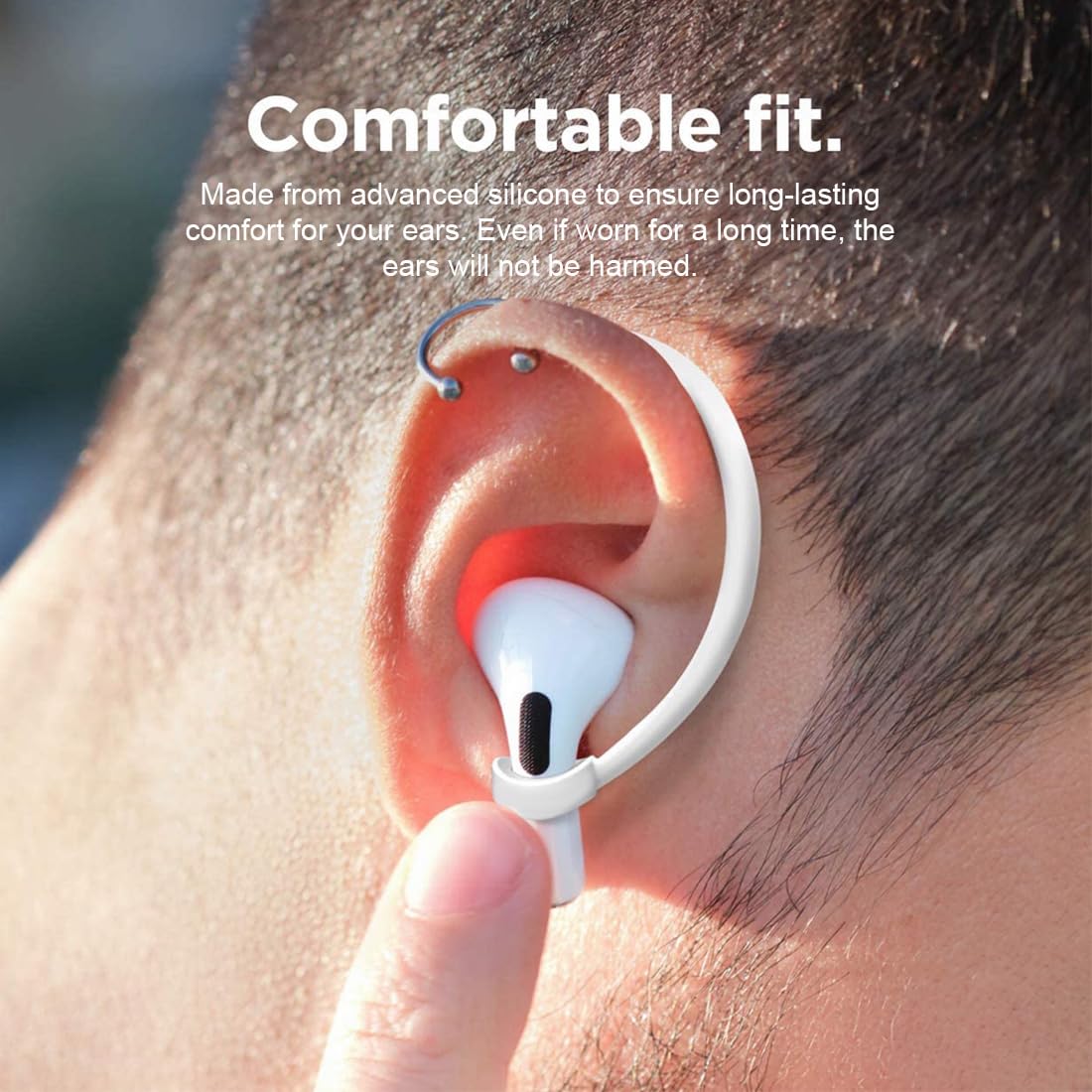 Ganci auricolari sportivi bianchi per cuffie Bluetooth, accessori per corsa e sport
