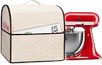 Yarwo Stand Mixer Cover Compatible with Kitchenaid 5.5/6/7 Quart Bowl-Lift, Mixer Dust Cover with Aluminum Lining and Top Handle for Kitchen Accessories and Attachments, Beige