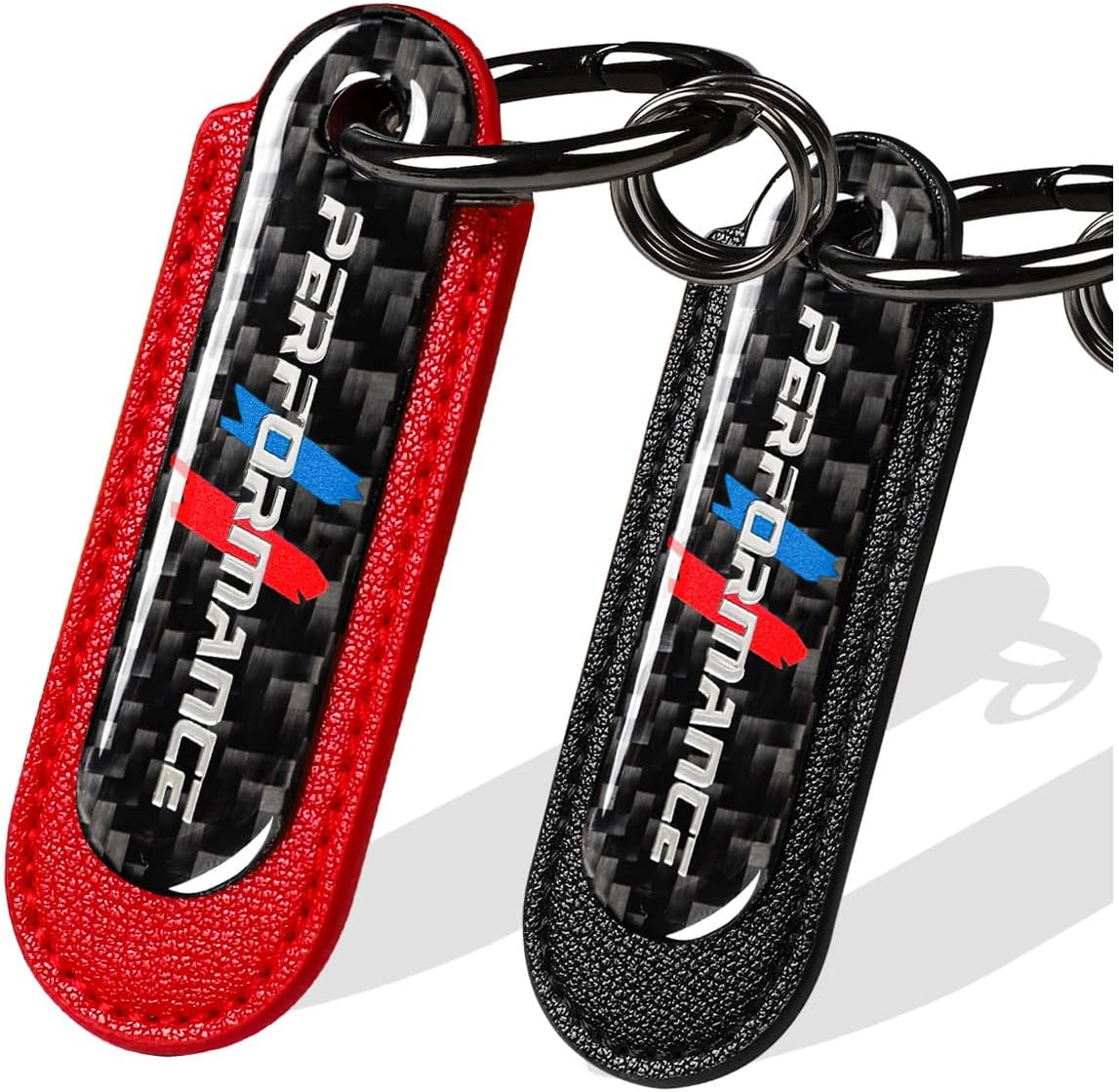 muekzru Carbon Fiber Leather Set Car Keychain,Universal keychain Fashion Sports Keychains Keyring Business Gift Birthday