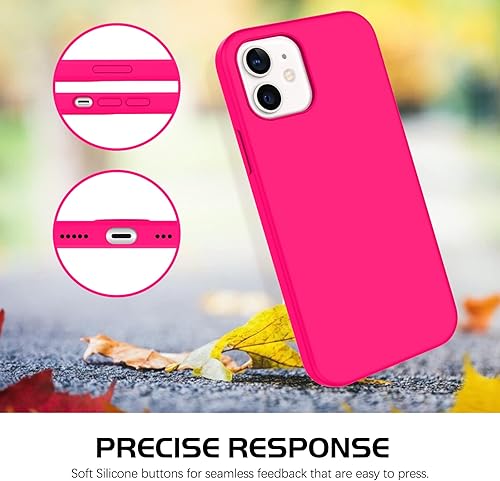 Miniatura 8 de DOMAVER Funda para iPhone 12 iPhone 12 Pro suave silicona líquida suave de goma de gel de microfibra forro de cojín funda protectora para iPhone