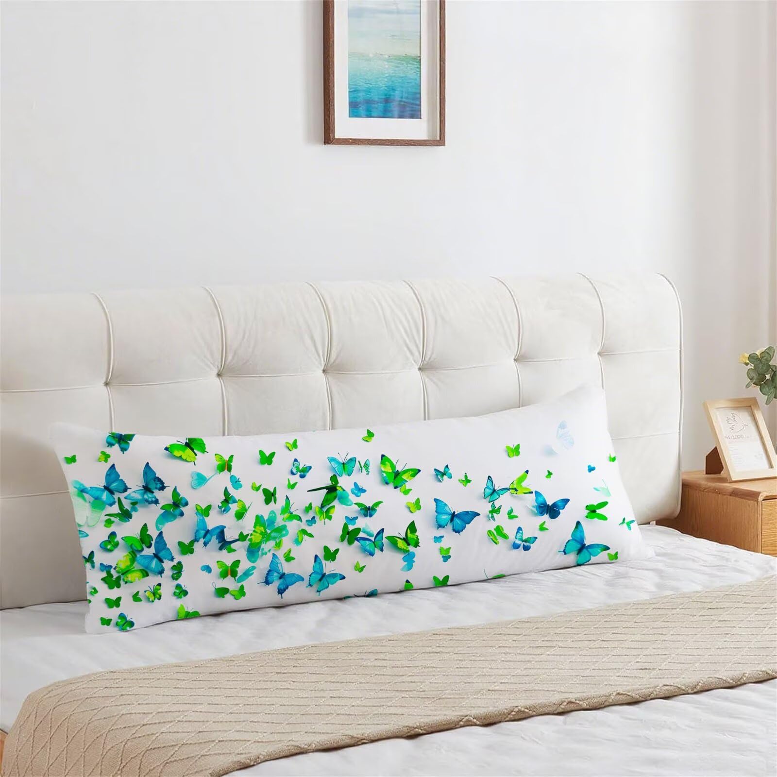 Seitenschläferkissen Bezug 60 x 180 cm Einfachheit Langes Körperkissen Leinen Side Sleeper Pillow Cover mit Unsichtbarer Reißverschluss Kissen Bezüge, Schlafen Körperkissen Geschenke für Frauen G-660
