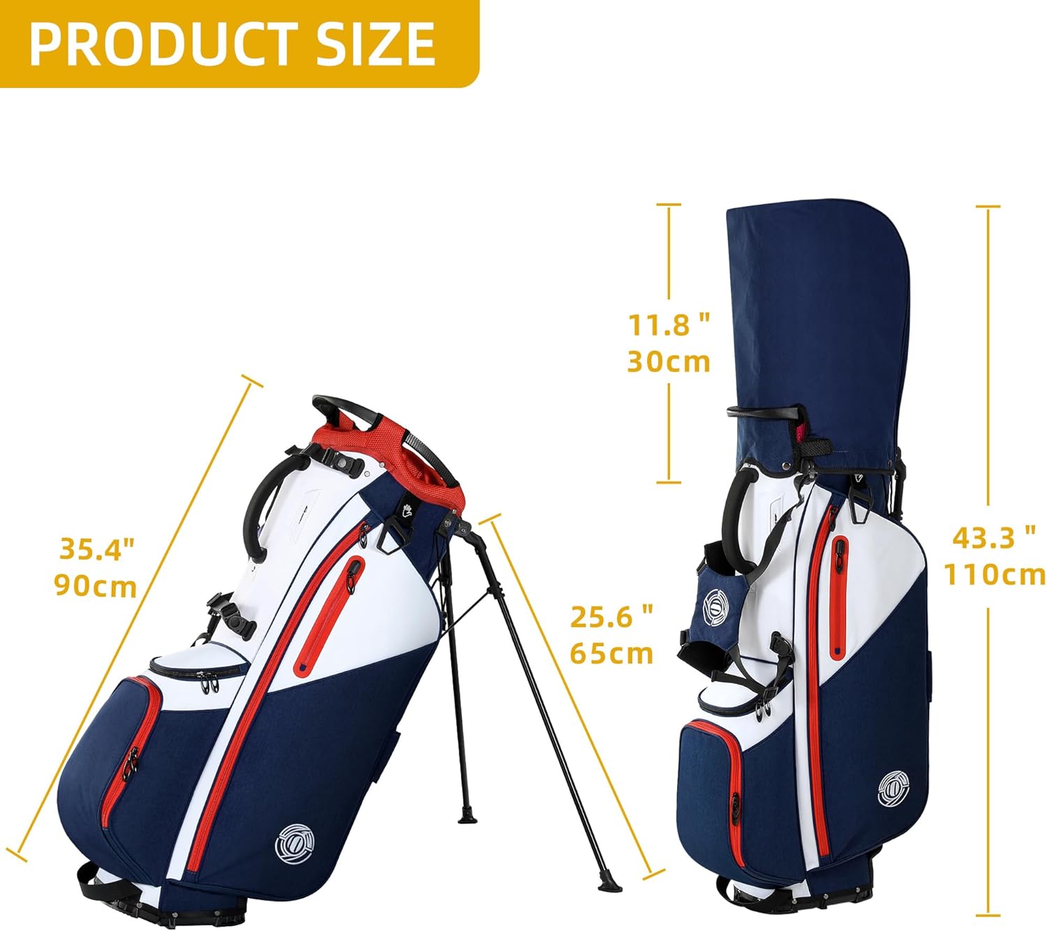 Shopsource 14 Way Golf Stand Bag, Lightweight Golf Bag with Stand for Men Women, Standing Golf Club Bags with Padded Ergonomic Double Strap, Full Length Dividers, Multiple Pockets, Rain Hood