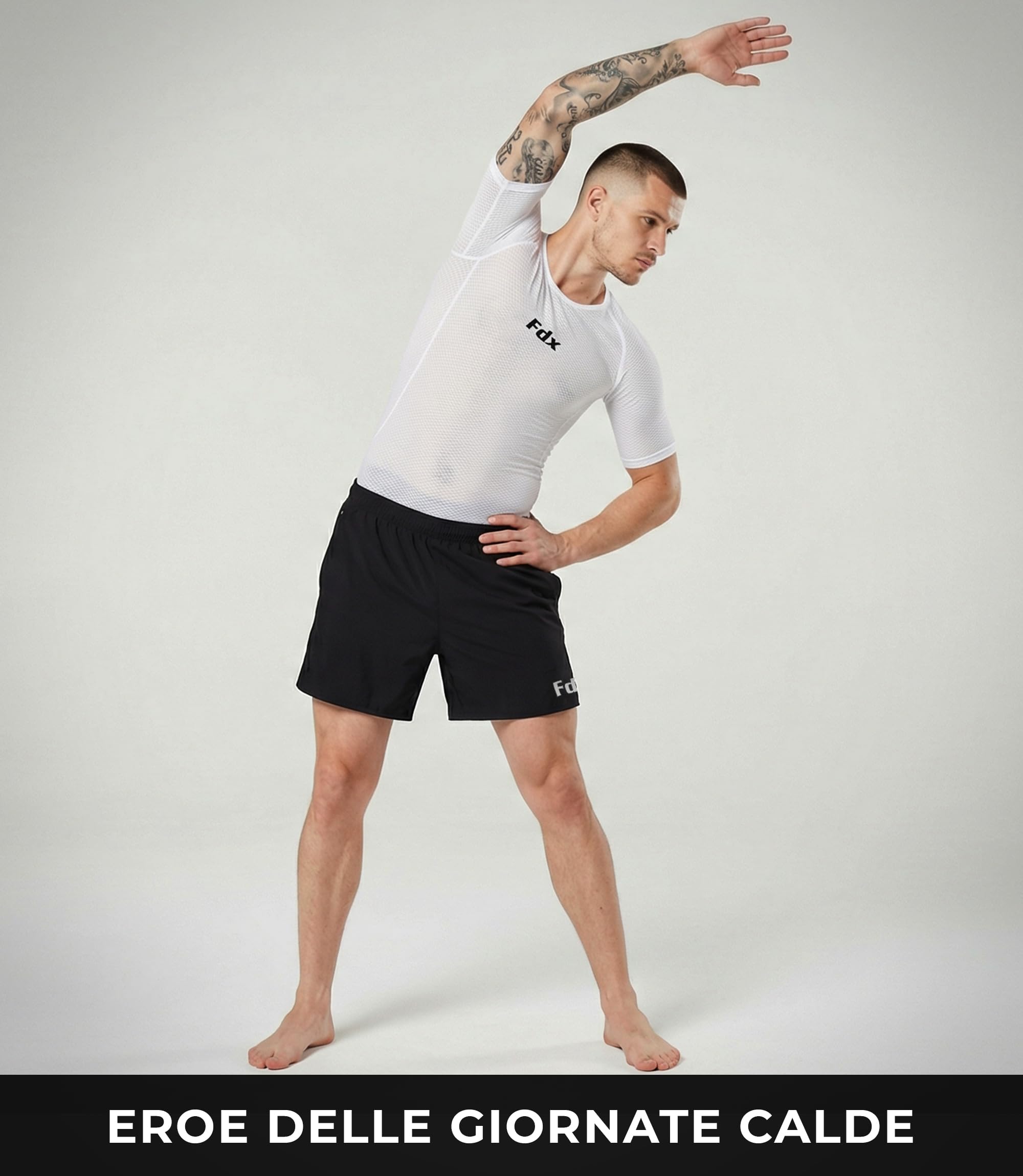 FDX Maglia intima da ciclismo estiva da uomo, in tessuto a rete, ultraleggera, traspirante, anti-odore, per corsa, palestra, allenamento, escursionismo