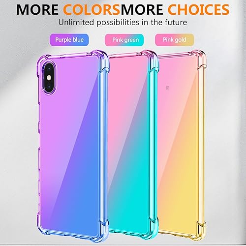 Miniatura 3 de Para Google Pixel 6A, con correa ajustable para el cuello, degradado, TPU suave, funda de cojín a prueba de golpes para Google Pixel 6A, rosaverde,