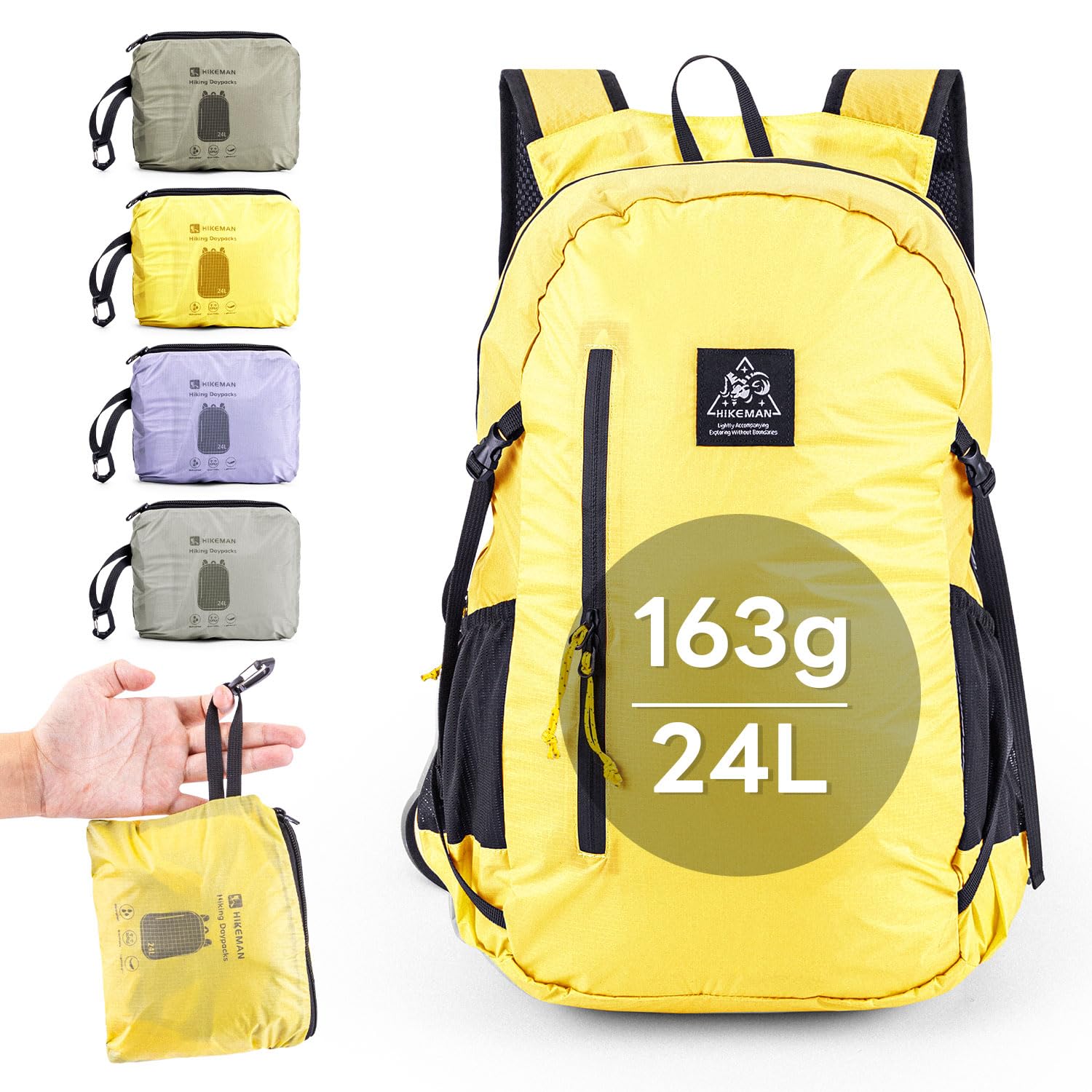 24L Lightweight Packable Backpack waterproof Foldable Hiking Backpacks Small Folding Day pack for Travel day bag for Man Woman Daypack for day trips