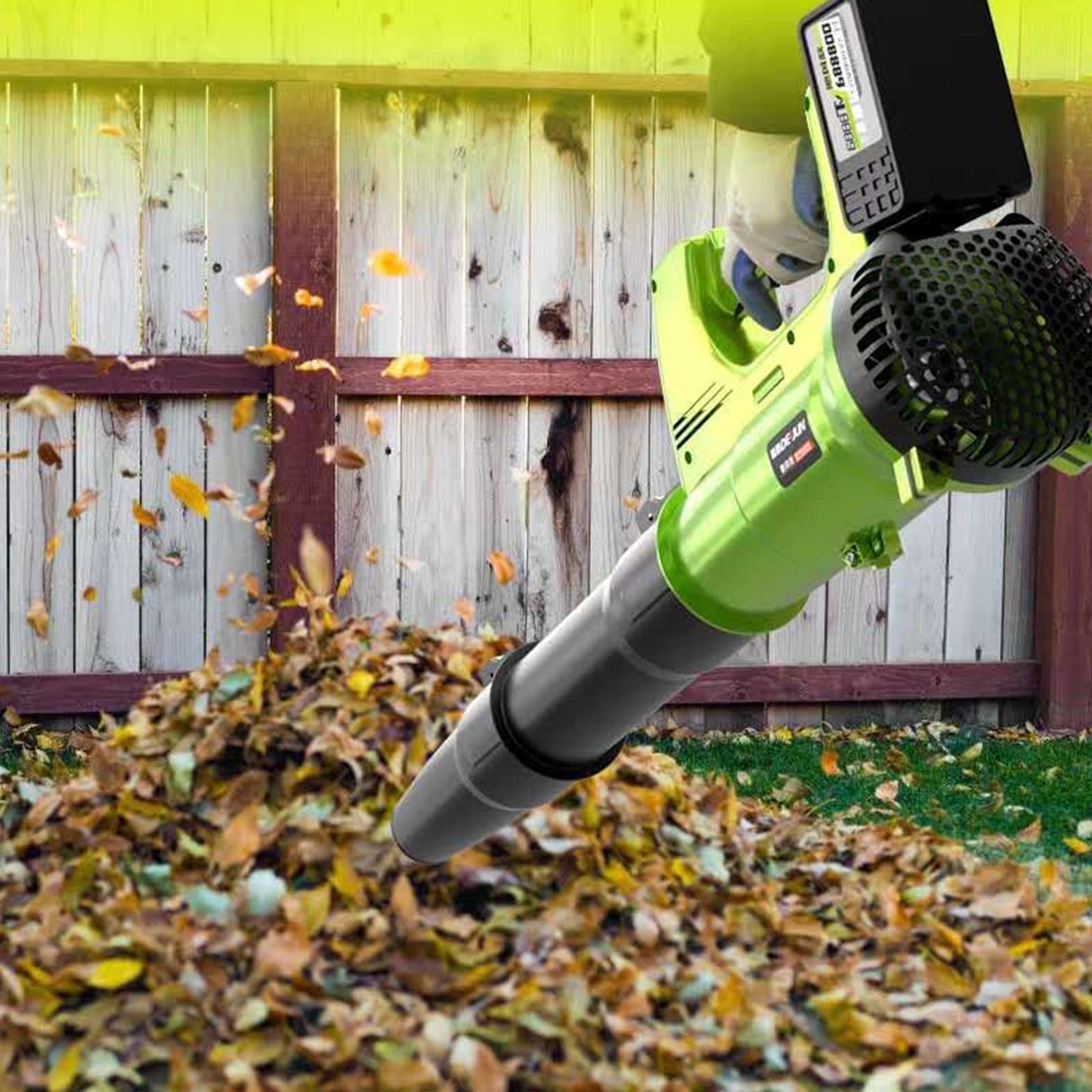 Soffiatore Elettrico Con Batteria Agli Ioni Di Litio 21V 4Ah Ricaricabile Senza Fili Soffiaggio Per Giardino Pulizia Foglie E Polvere Axial Leaf Blower Ugelli A 2 Sezioni Battery Powered