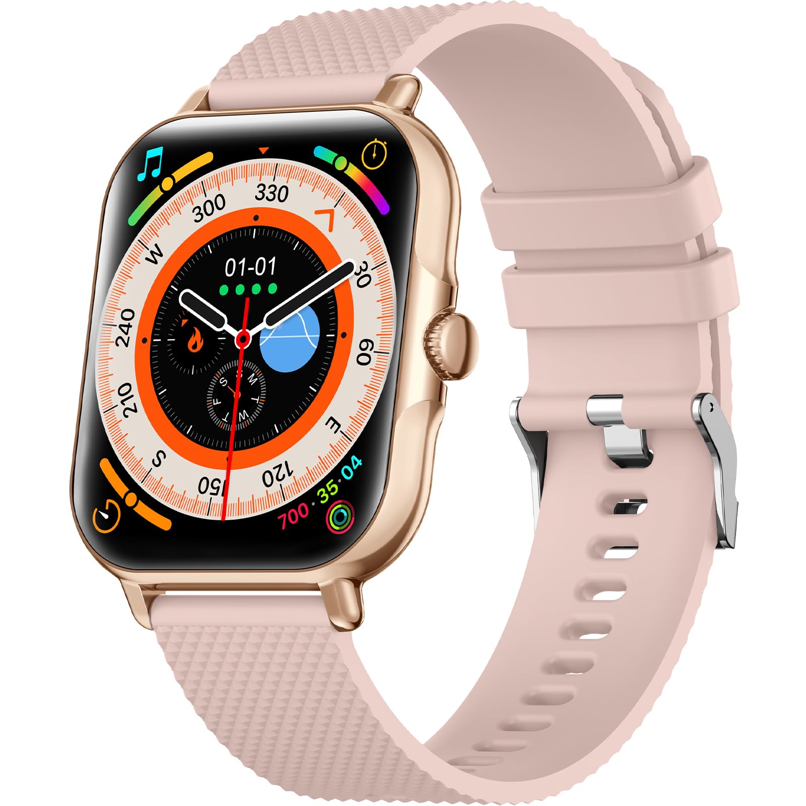 zaisia Smartwatch Uomo Donna, 1,85'' Orologio Fitness con Sonno Cardiofrequenzimetro, Smart Watch con Funzione di Notifica dei Messaggi e Chiamata, IP68 Impermeabile Tracker Fitness per Android iOS