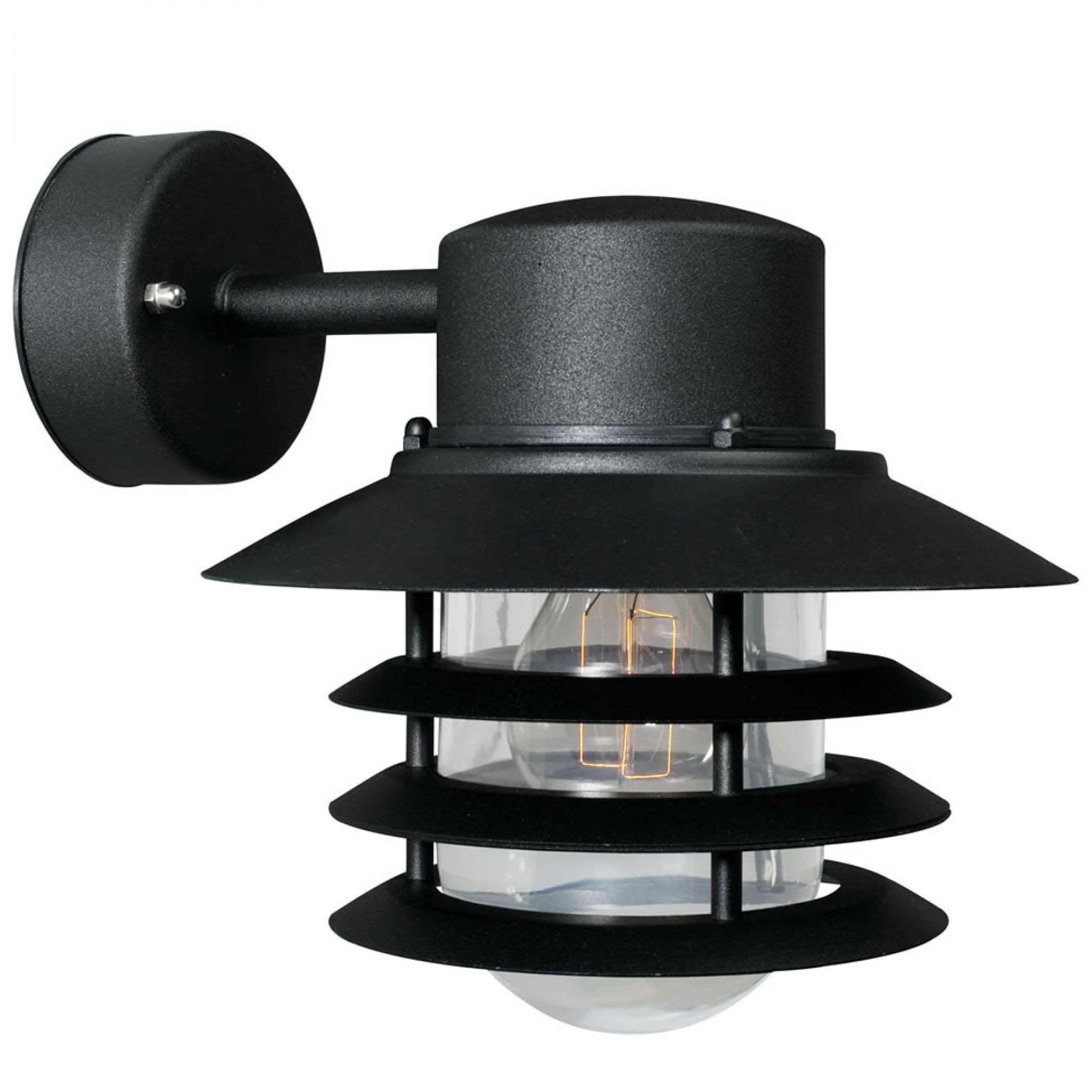 Nordlux Veje Outdoor Wall Light Black Metal E27 Weatherproof - Garden, Patio, Entrance Mains Powered, IP54