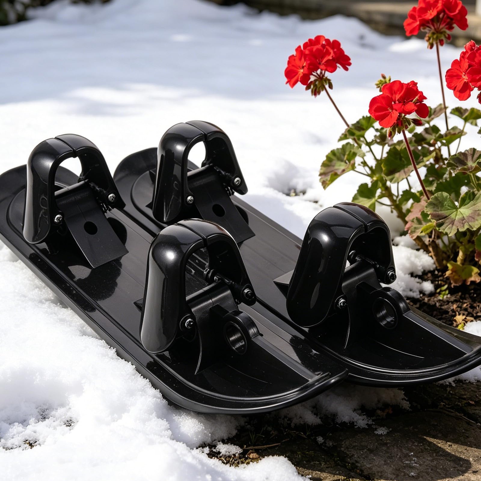 Levemolo Schneeschlitten für Kinderwagen aus Kunststoff und Metall mit Glattem Gleiten und Zuverlässiger Gerader Führung für Lange Winterspaziergänge im Schnee