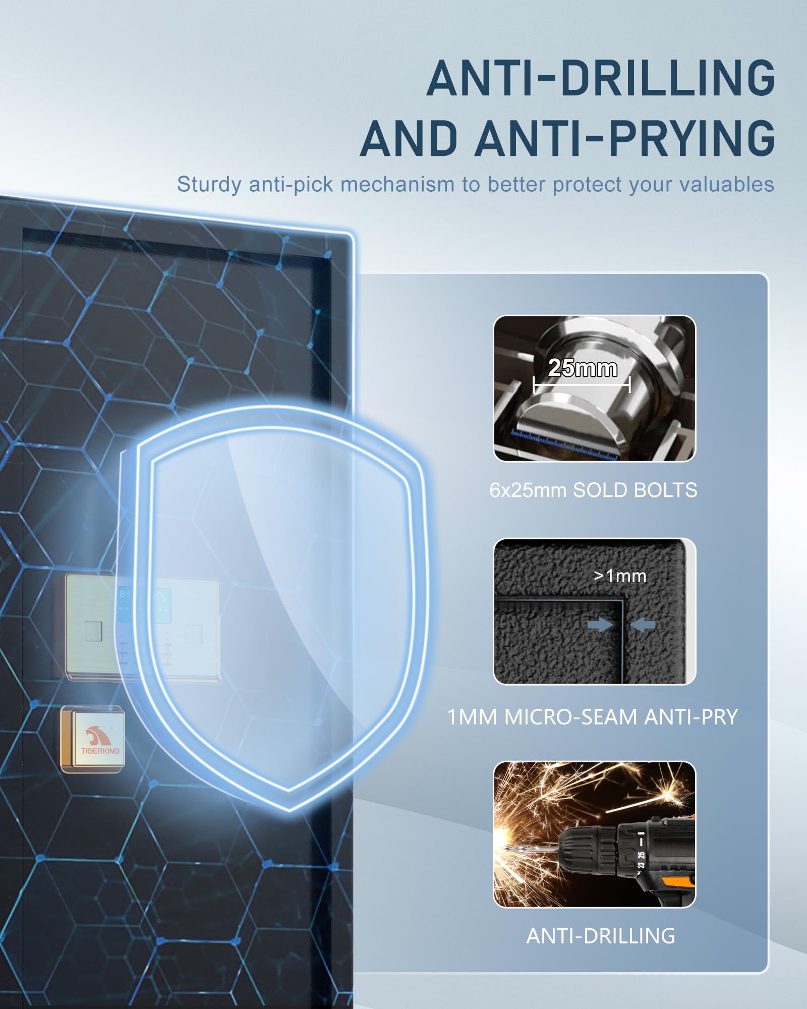 TIGERKING 5.9 Cu.ft Large Heavy Duty Safe Box, Big Home Security with Double Safety Key Lock, Adjustable Shelves, Anti-Theft Alarm System, Removable Wheels, Ideal for Home Office, Black: Black 5.9Cubic