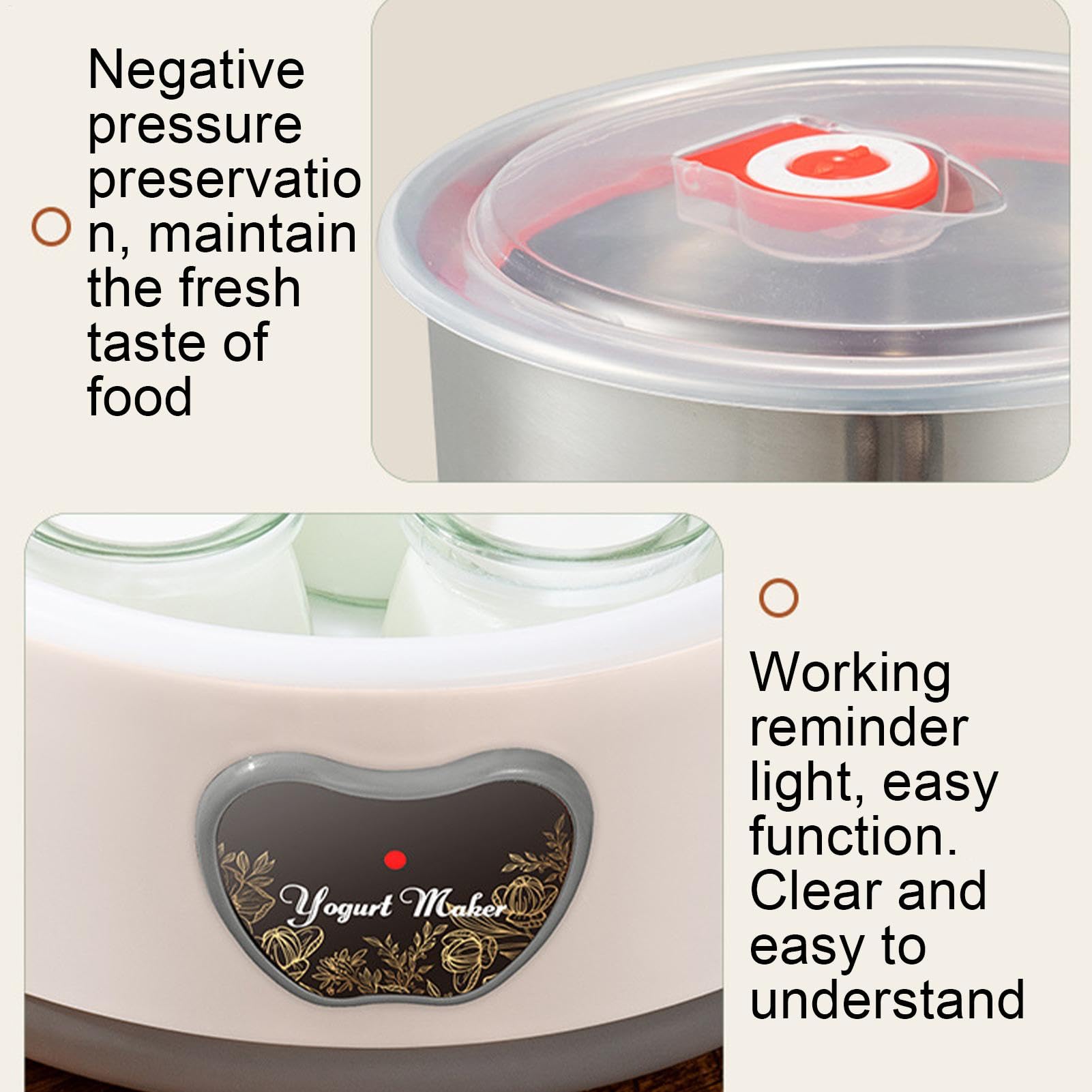 Máquina de hacer yogurt, fabricante de yogurt eléctrico Reutilizable 5