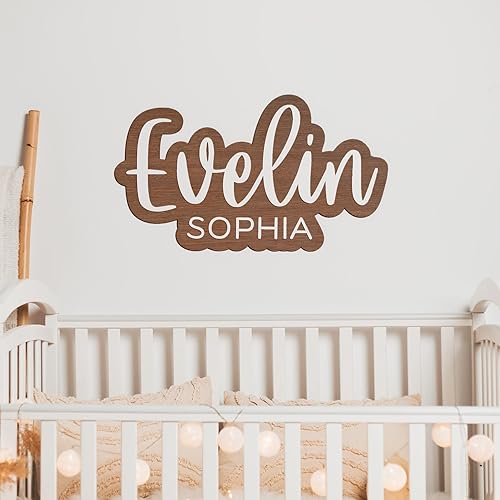 Miniatura 2 de Letrero de nombre de bebé, letrero de nombre personalizado para guardería, decoración de madera para habitación de niños, decoración de pared