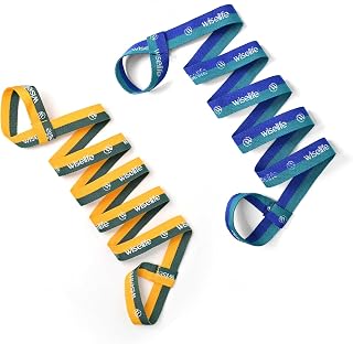 WiseLife Yoga Mat Strap with Multi-colour Design | Adjustable Stretch Band for Yoga, Pilates, Flexibility & Physical Thera... Price In India