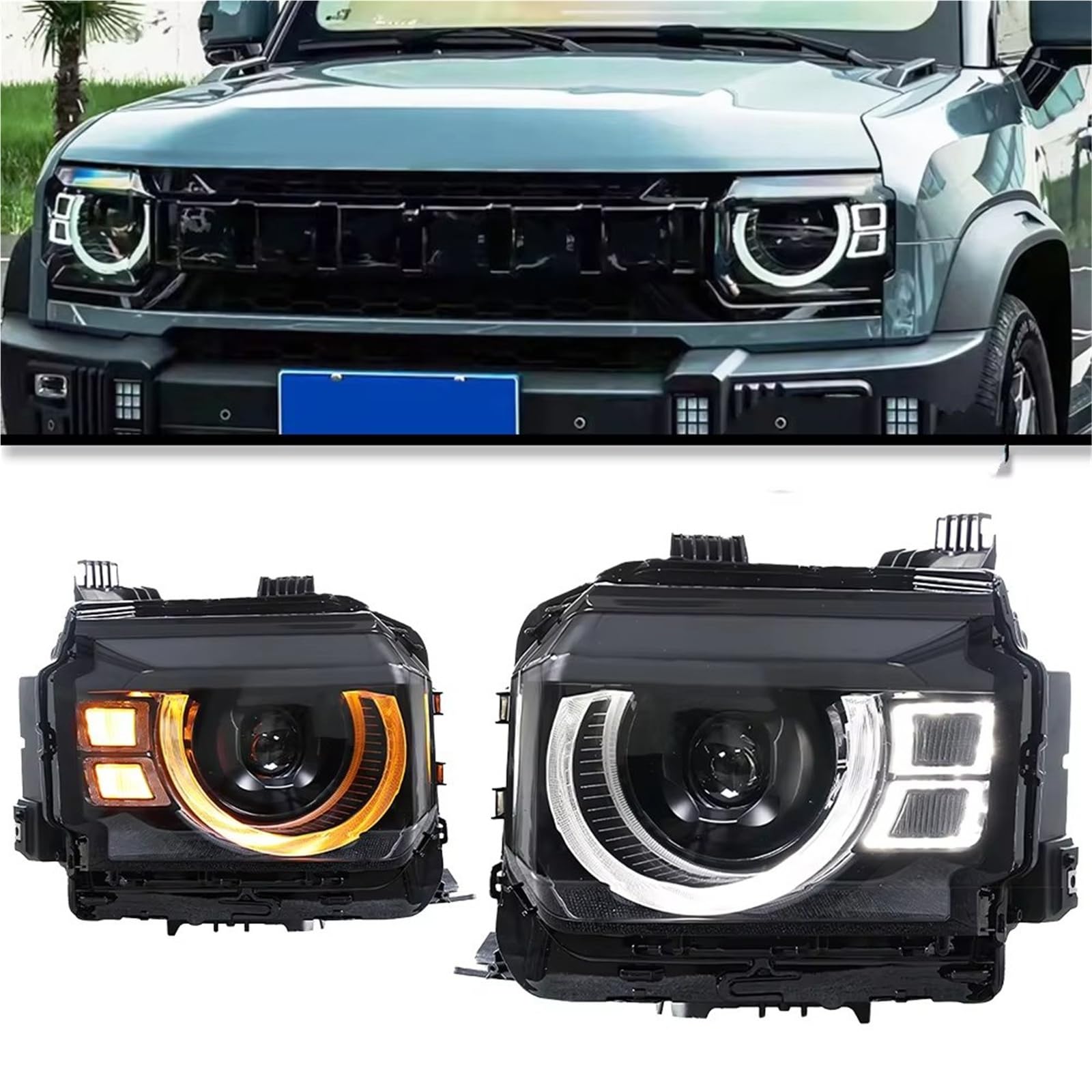 Fanale Anteriore Fari A LED Fari DRL Indicatori Direzione Abbaglianti Proiettore Angel Eye Per Jetour Per Traveller T2 2022 2023 2024 2025 Fari Guida Set