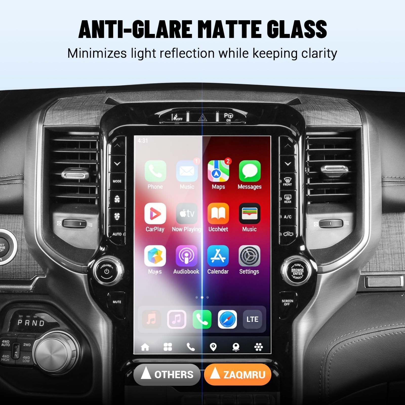 Displayschutzfolie für Dodge Ram 2019-2025 2026, 1 Stück, 30,5 cm (12 Zoll)