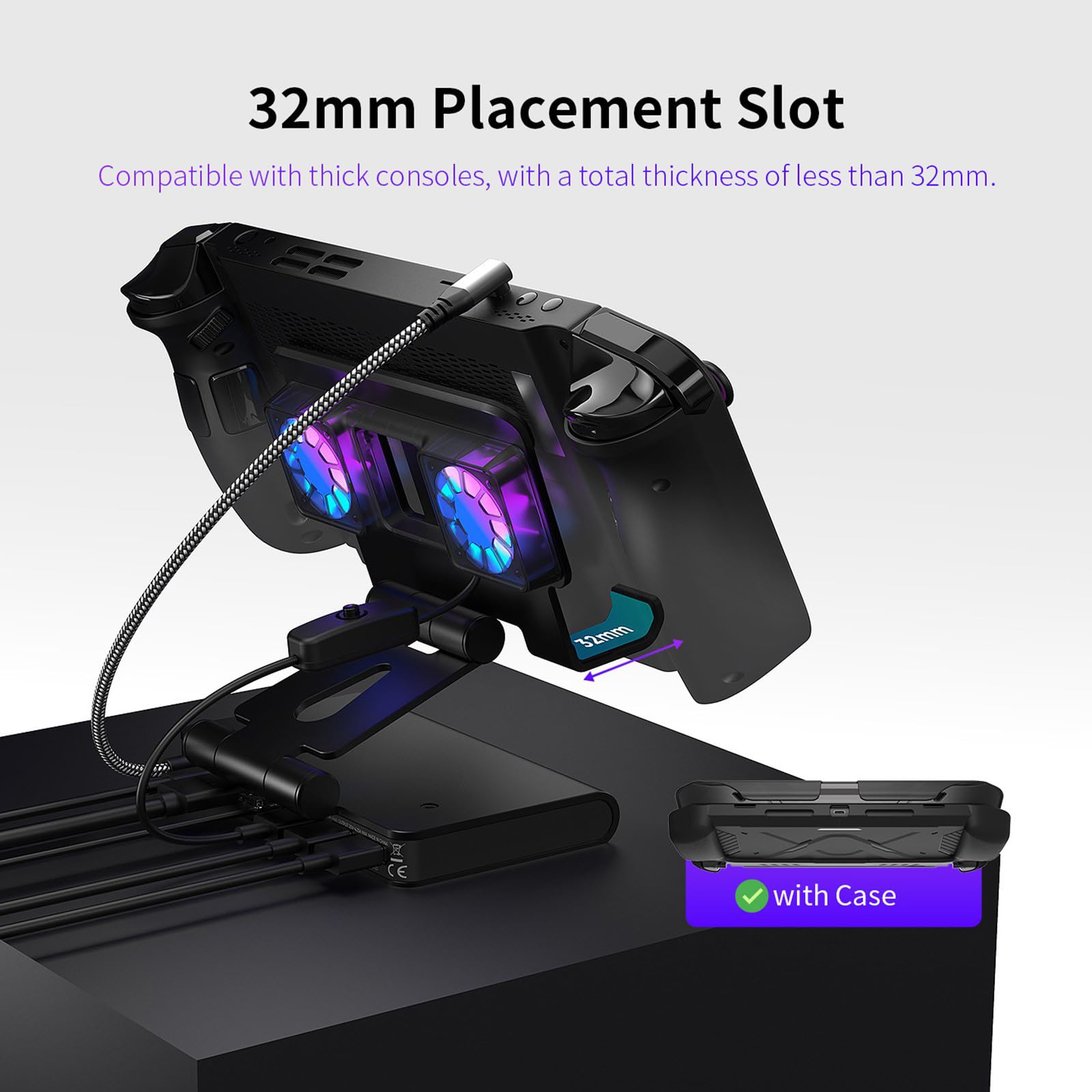 Soporte de refrigeración portátil para videojuegos, base de refrigeración 6 en 1 con doble ventilador, fuente de alimentación múltiple, conexión Ethernet, soporte para consola de juegos