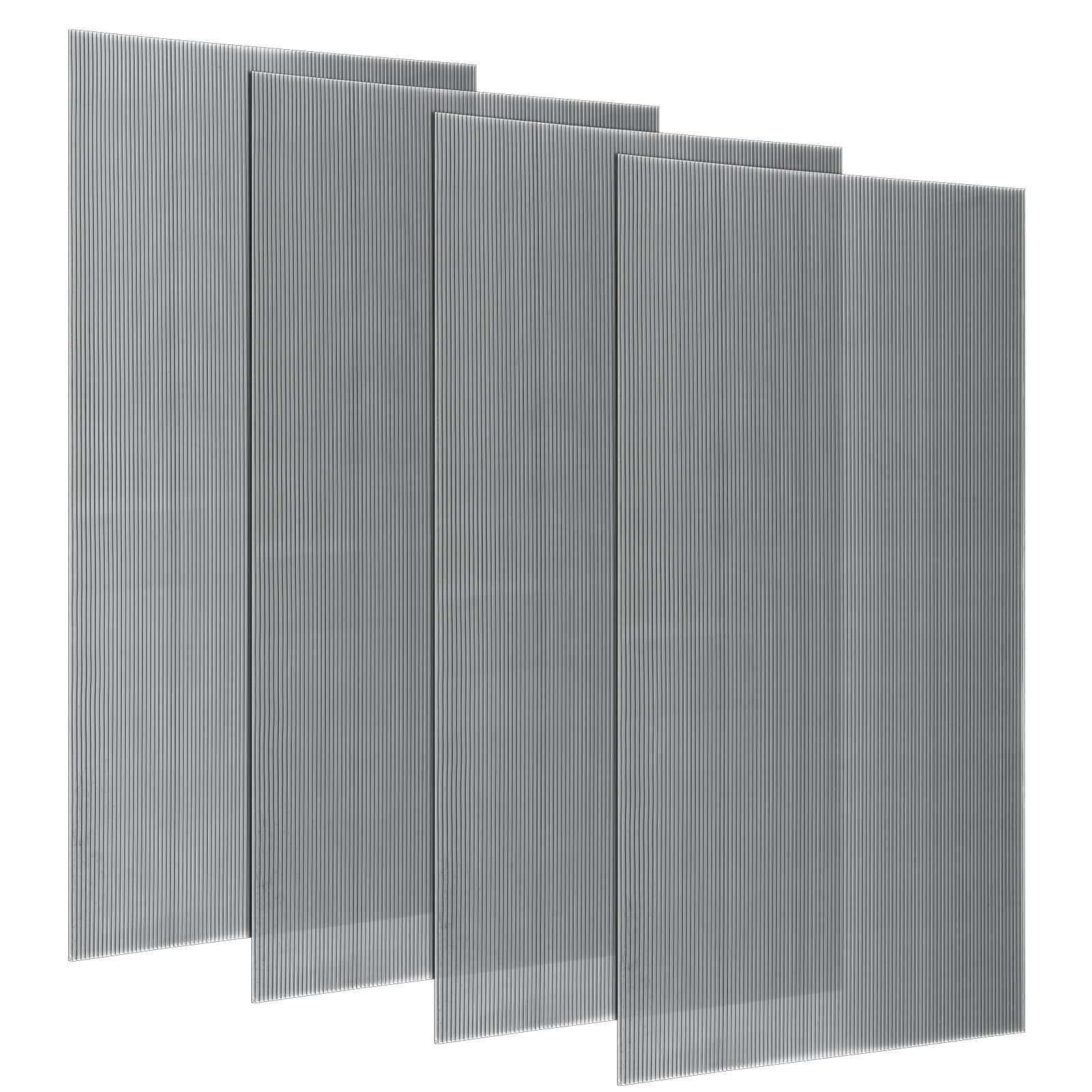 Pushglossy 4 Pack 22.5"x46.5"x0.2" Fluorescent Light Covers, Clear Black
