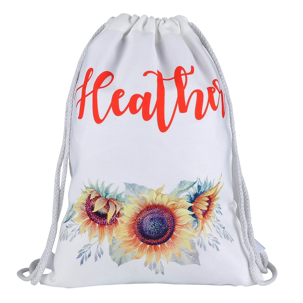 Personalized Drawstring Canvas Backpack Bag Custom Gym Sack, Bridesmaid Gift Bag