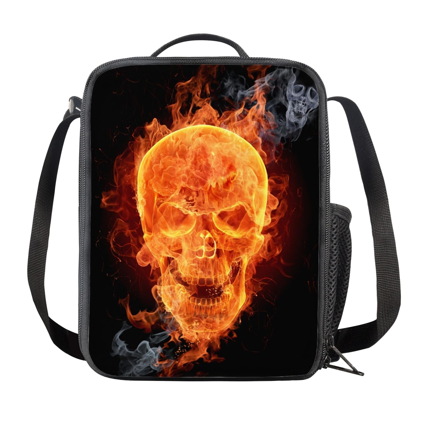 Amzbeauty Burning Skeleton Lunch Bag for School Kids Boys Girls Small Lunch Box Insulated Lunch Container with Adjustable Tote Bag โ image 1