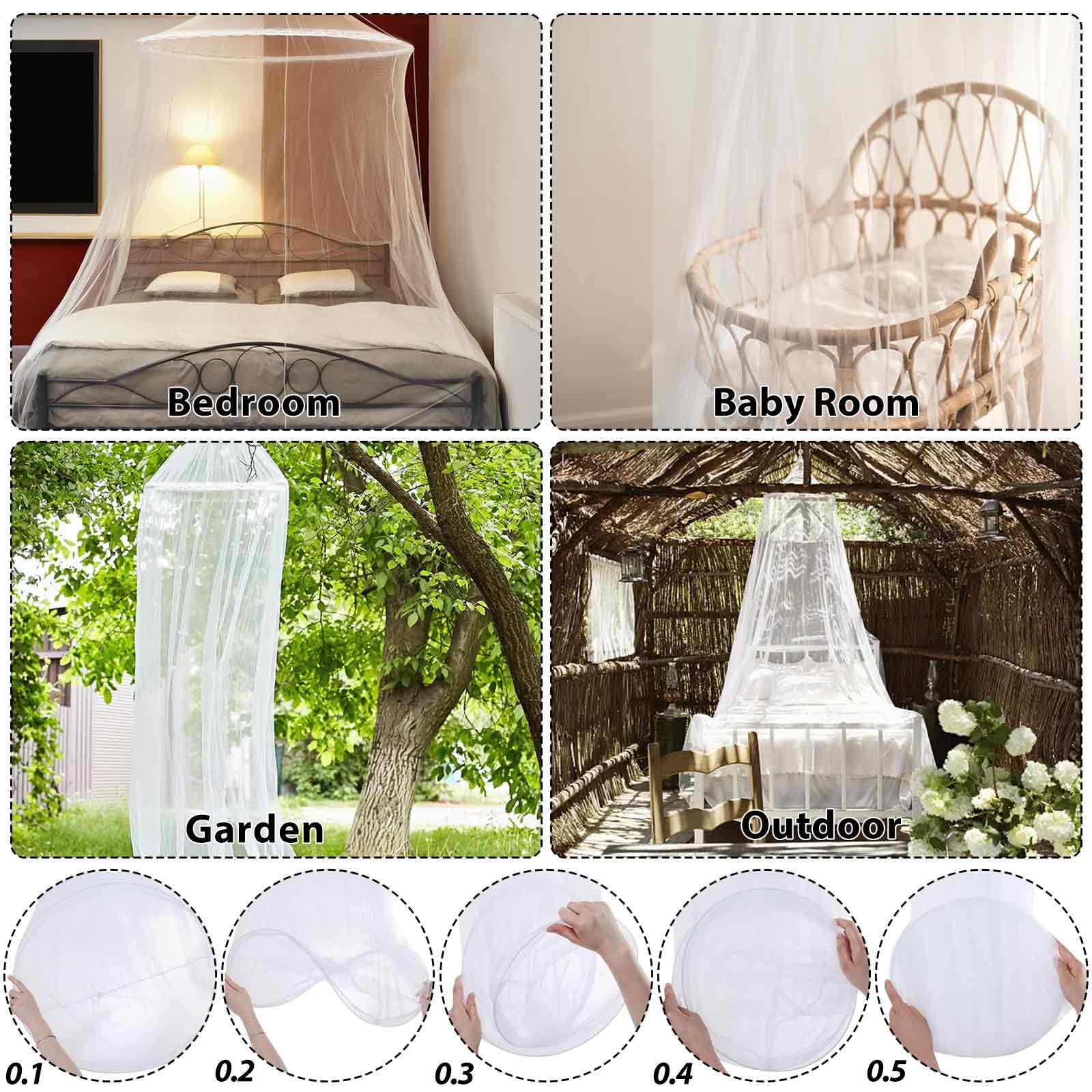 CINGHIA Moustiquaire Dome Baldaquin Blanc Double Grand Filet Tente 60x250x1100cm