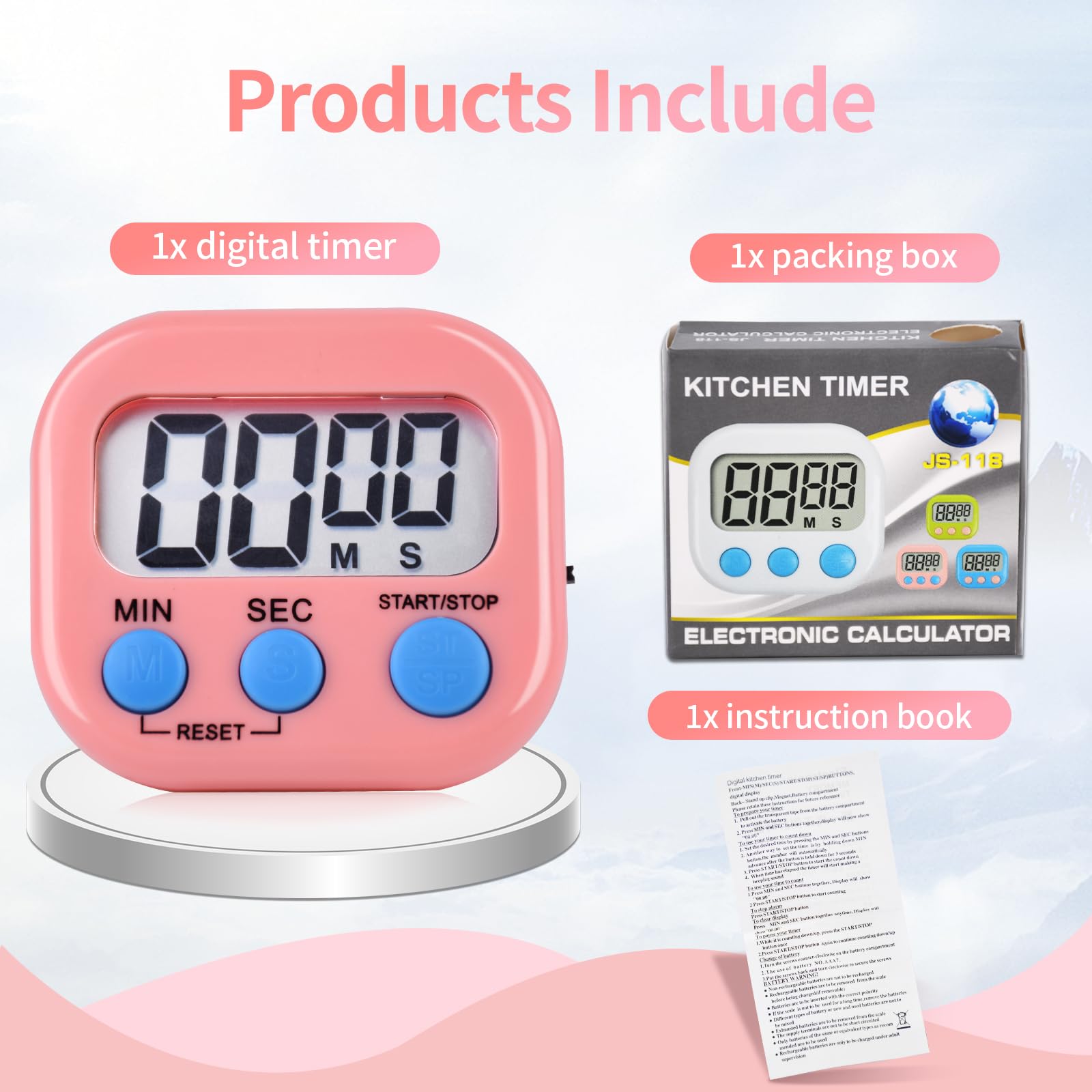 Amazon｜キッチンタイマー(2個、ピンク)｜キッチンタイマー オンライン通販