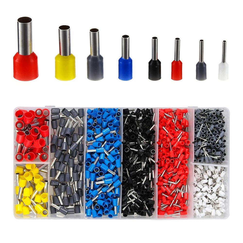 AARTERZZA 1200PCS Wire Ferrules Terminals Kit Ferrule Crimping Kit Assortment Ferrule Wire Crimp Pin Terminal Connector Wire Ends Terminal