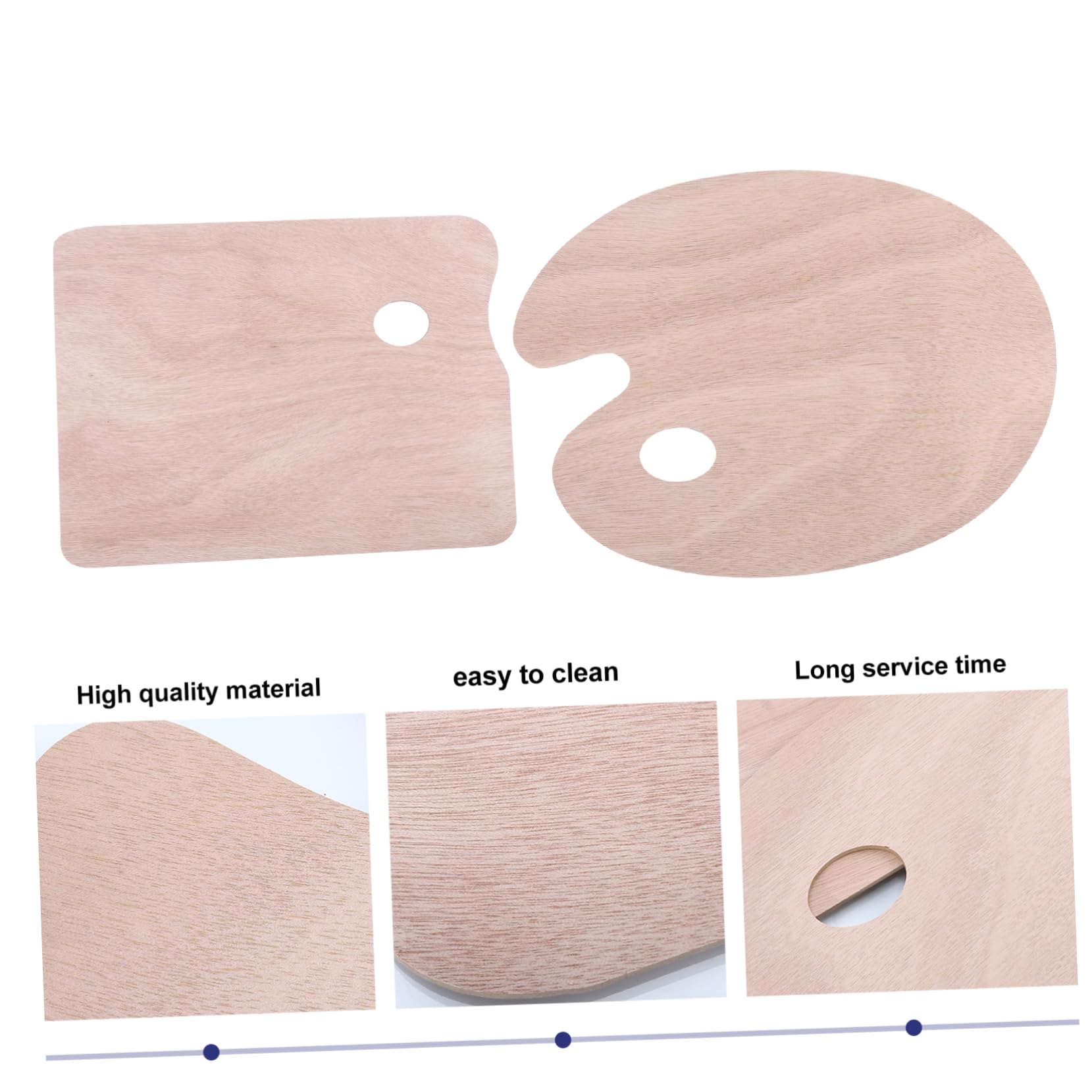 Operitacx 2pezzi Tavolozze Legno per Pittura Ad e Palette per Mescolare Colori per Studenti Design Ergonomico e Sicuro per Artisti e Fai Te