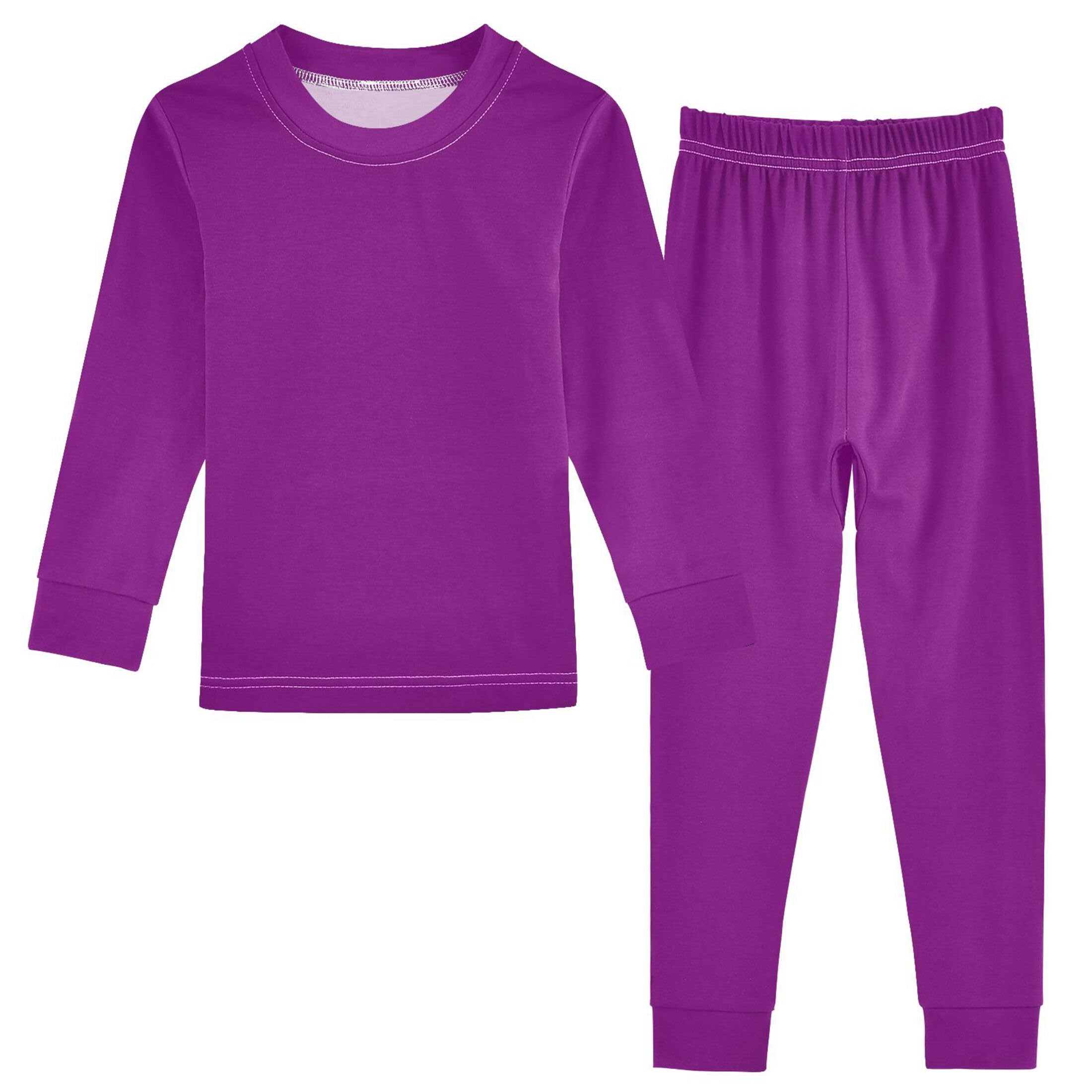 Purple Long Sleeve Pajamas Set Sleepwear Jammies 2pcs Set Pjs Purple