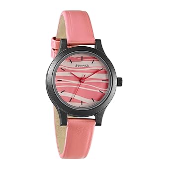 Sonata Analog Pink Dial Womens Watch-87030PL05W