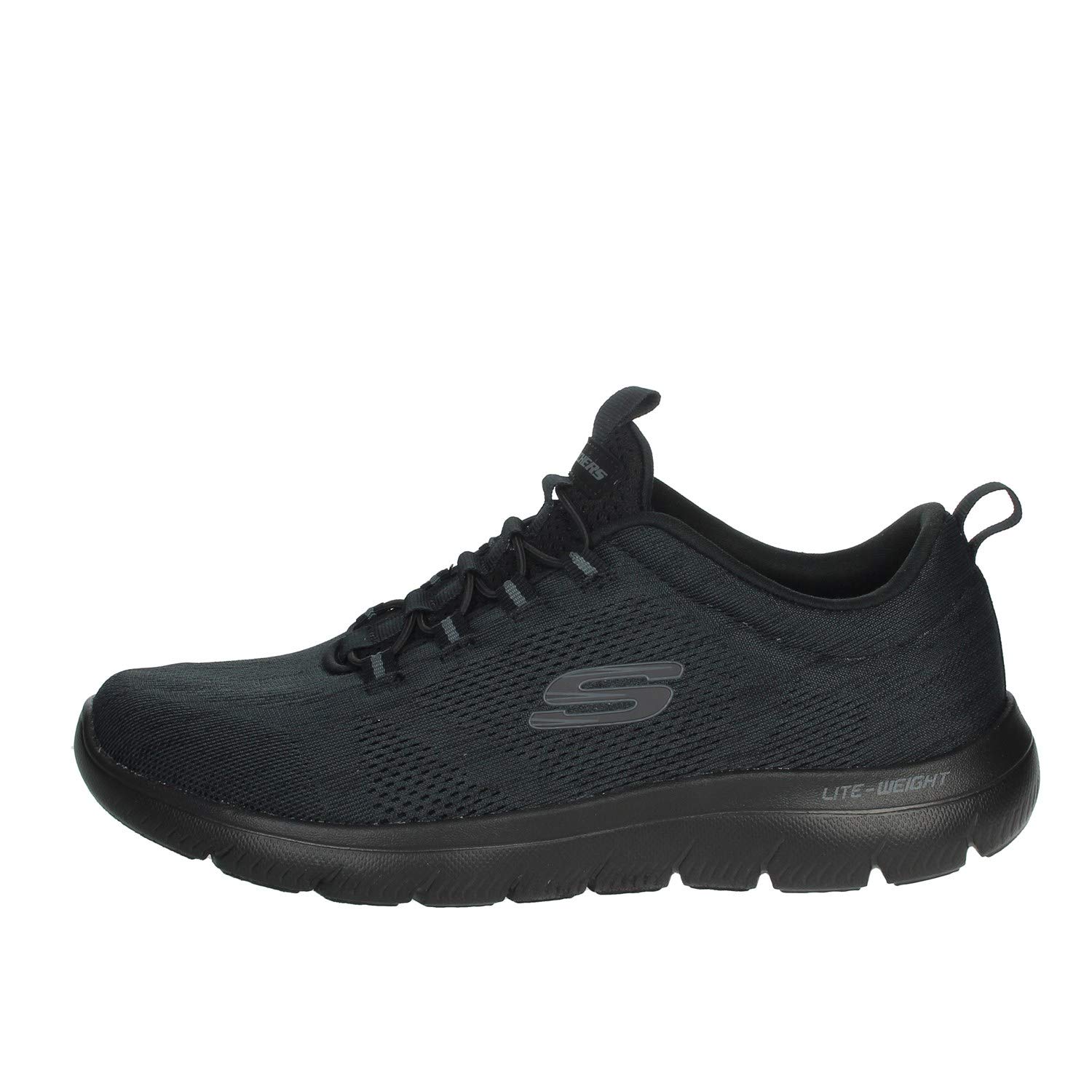 Skechers Men's Summits Louvin Trainers, Black Mesh/Pu/Trim, 8.5 UK