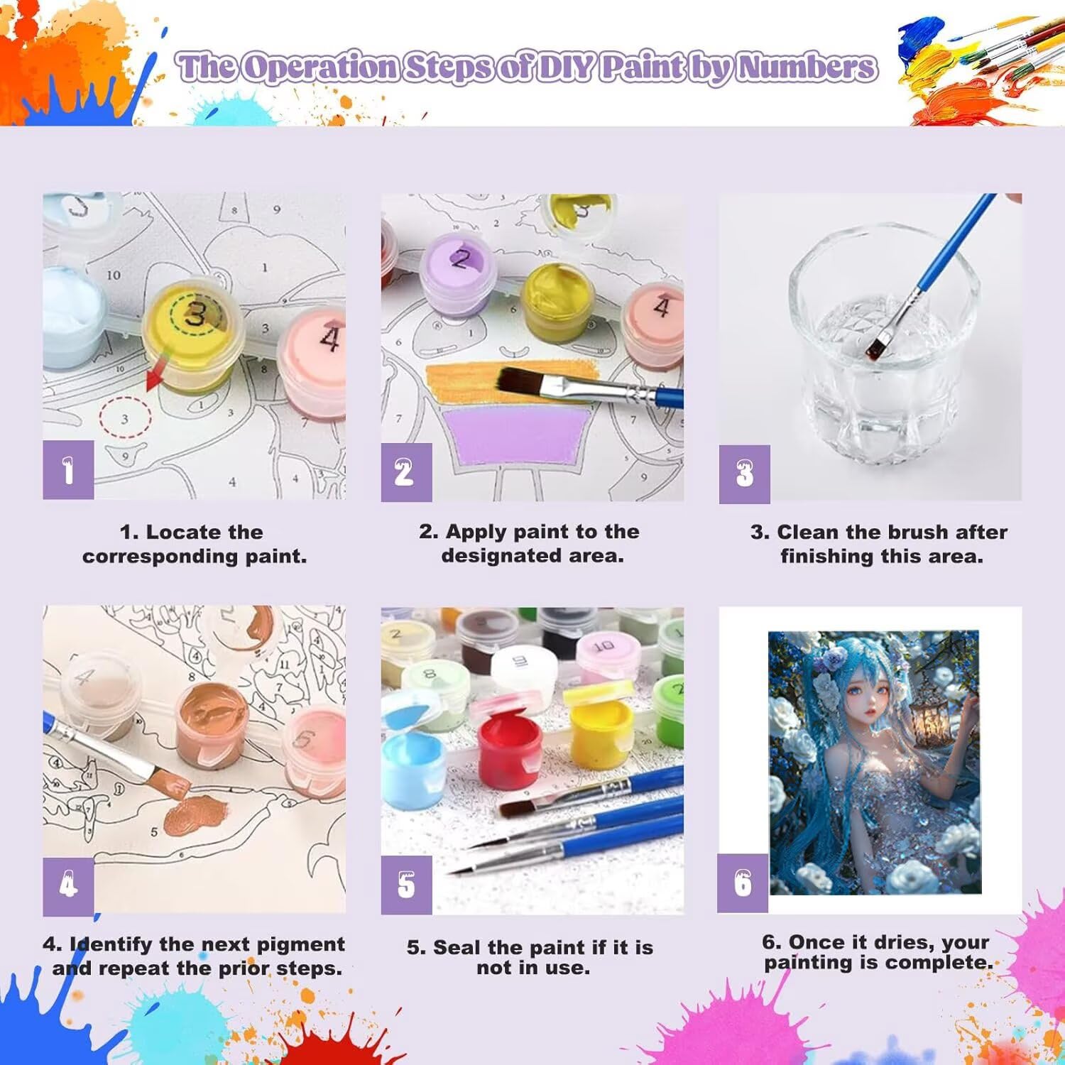 WEISHIWE Dipingere con i Numeri Adulti Ragazza bella, 60x80cm s-658 | Pittura a Olio Kit, fai da te Quadri da Dipingere Numerat, Adulti Bambini Hobby Creativi,Pittura Adulti Decora la Casa Regalo